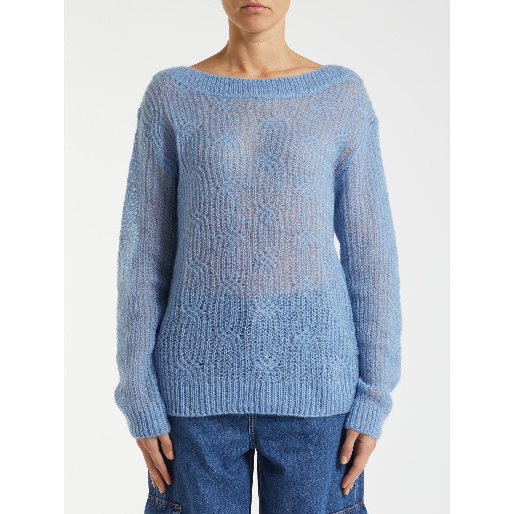 Alpaca and Mohair Sweater Light Blue