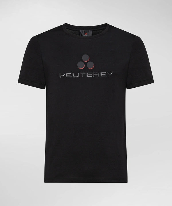 Peuterey Front Print T Shirt Black