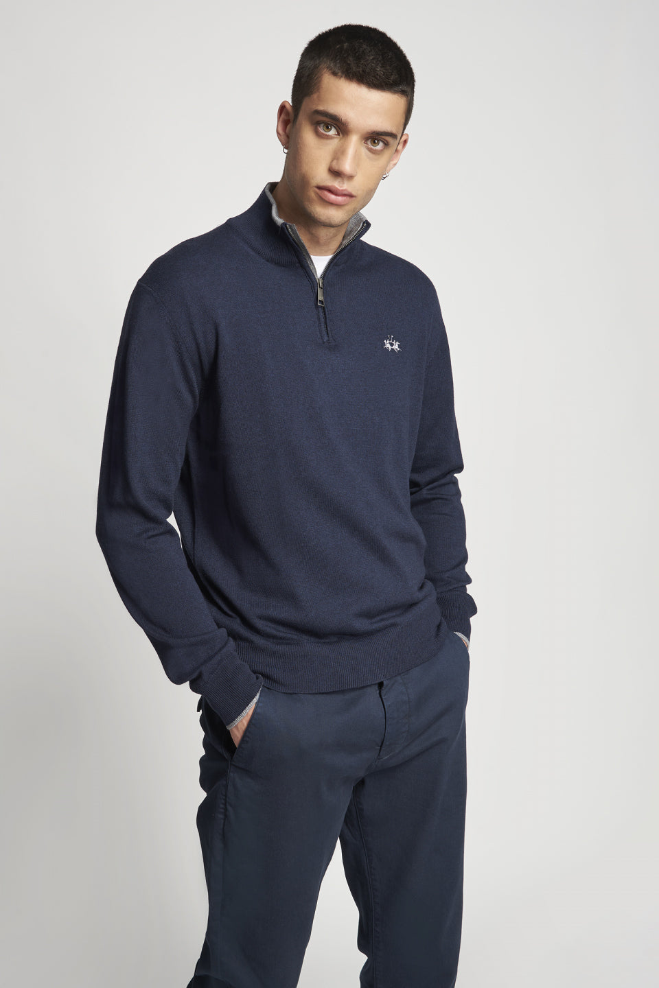 La Martina Half Zip Shirt Blue