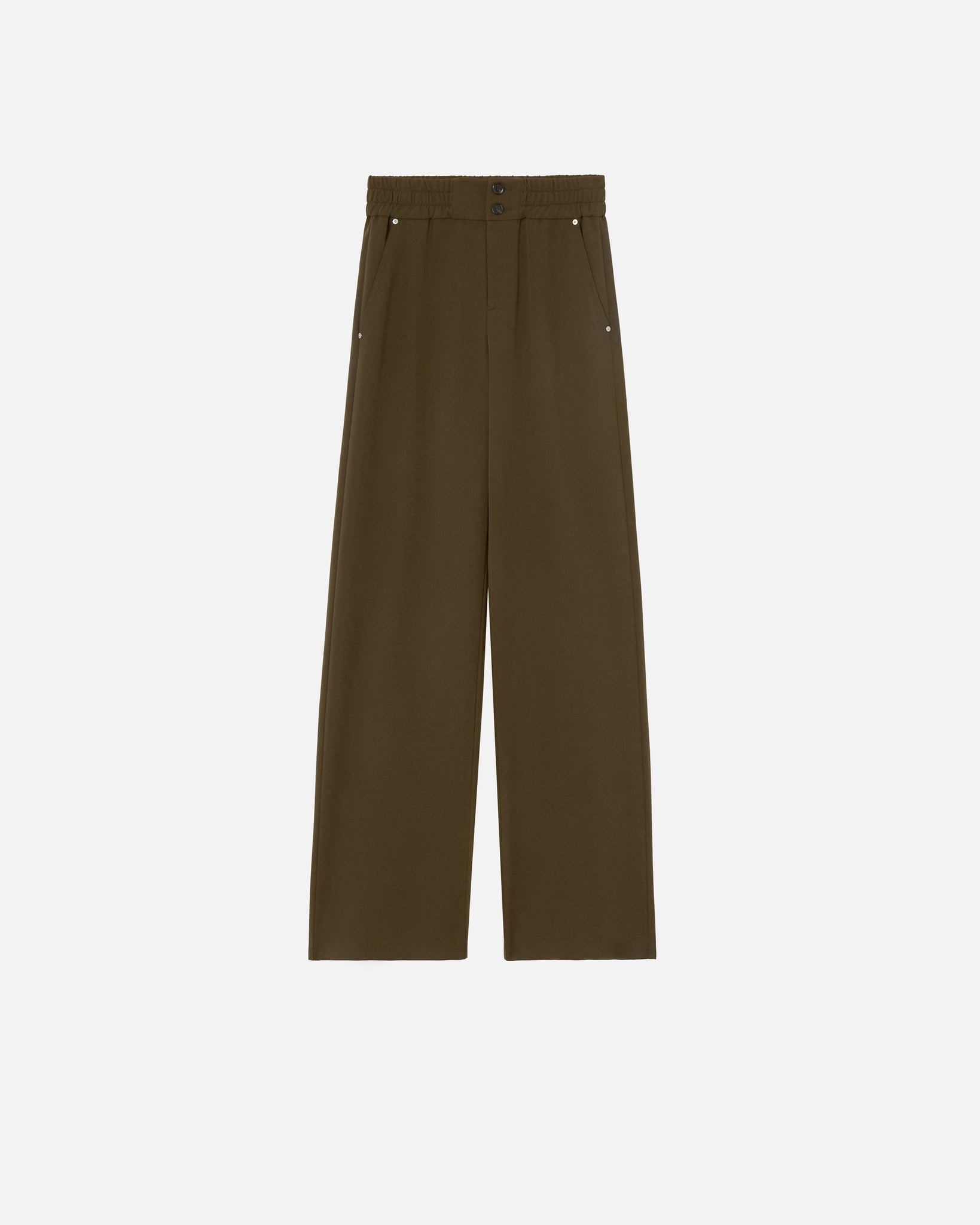 Pantalone in Crepe con Arriccio in vita / Verde