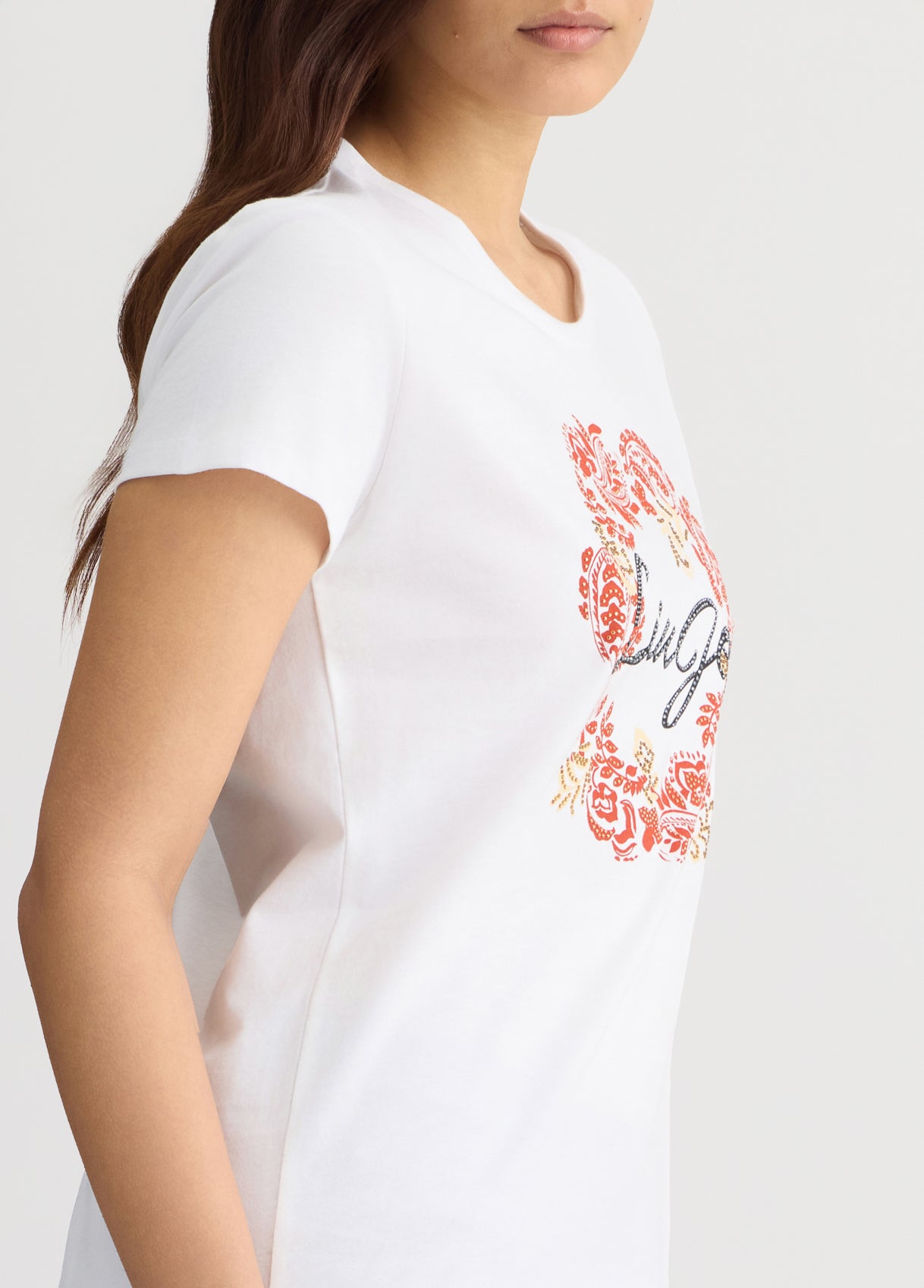 T-Shirt con Fantasia / Bianco