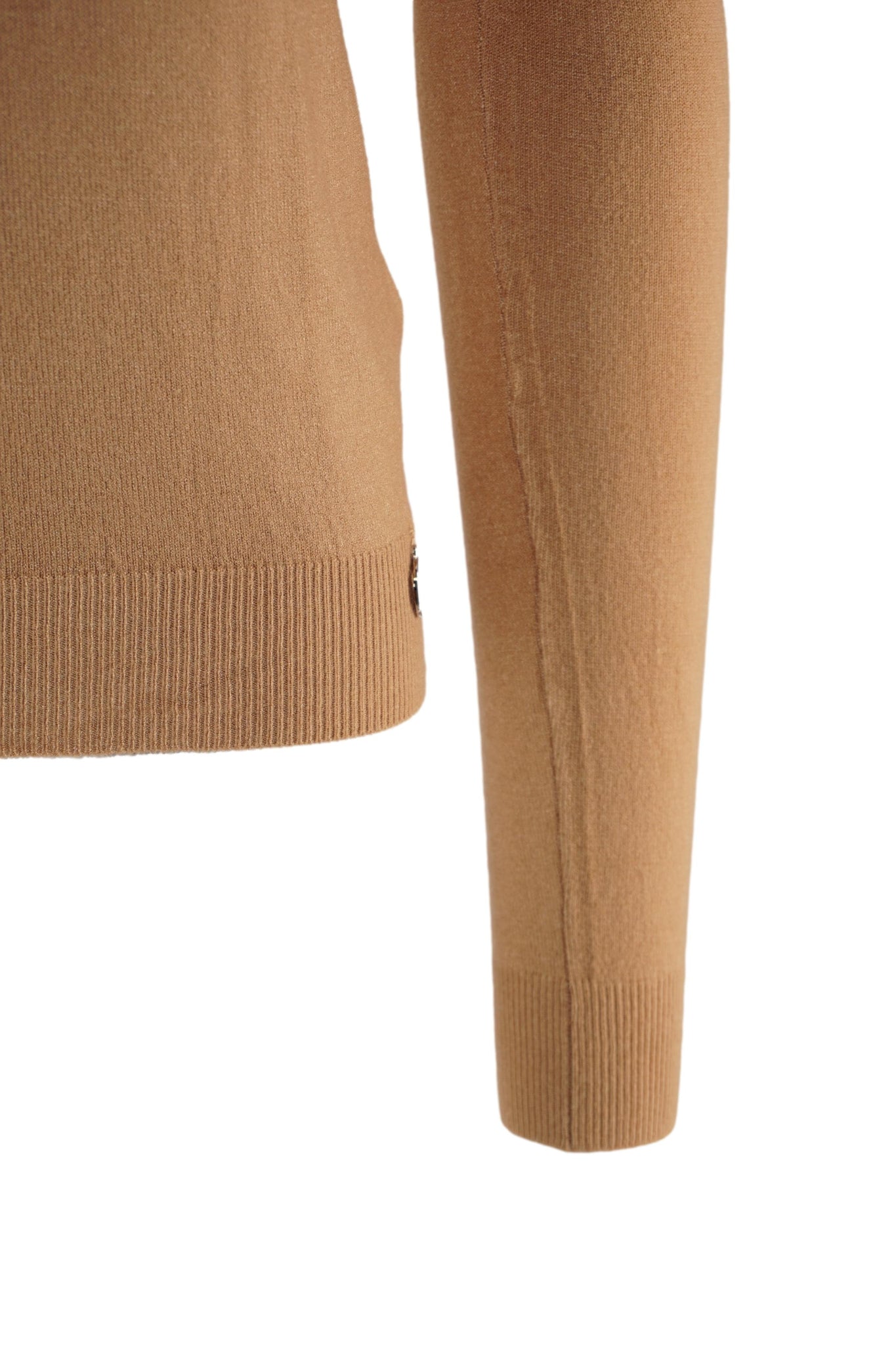 Maglia a Collo Alto in Viscosa / Beige - Ideal Moda