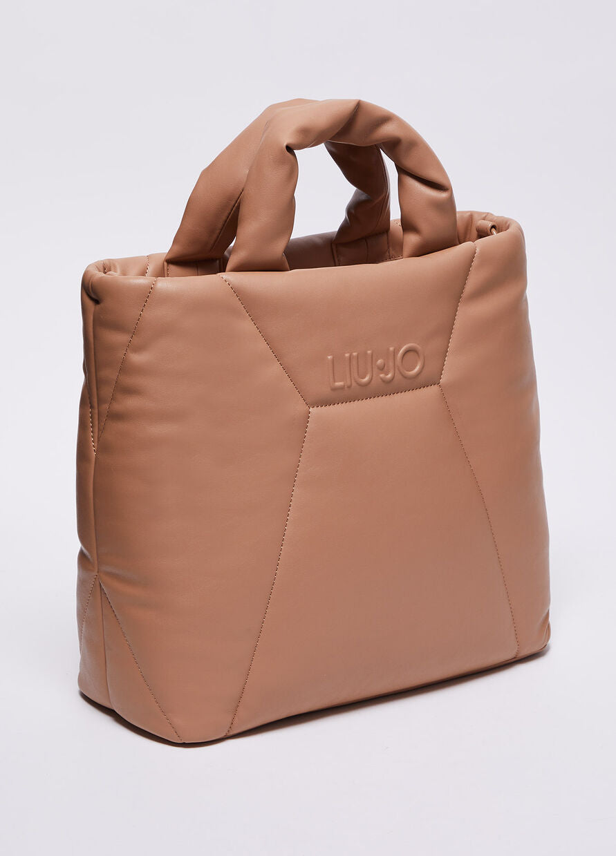 Borsa a Mano con Logo / Beige - Ideal Moda