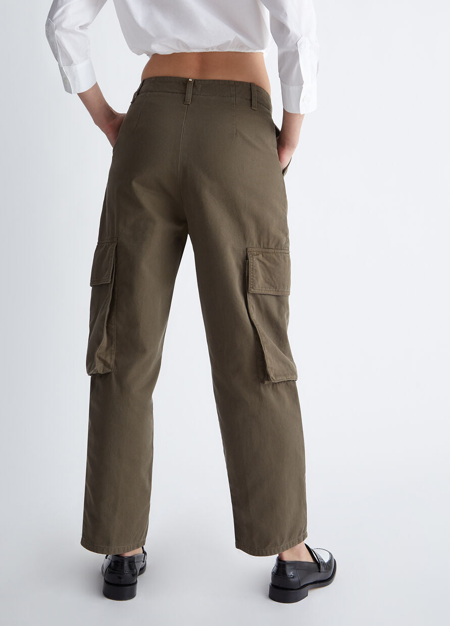 Pantalone Cargo in Gabardina / Verde - Ideal Moda