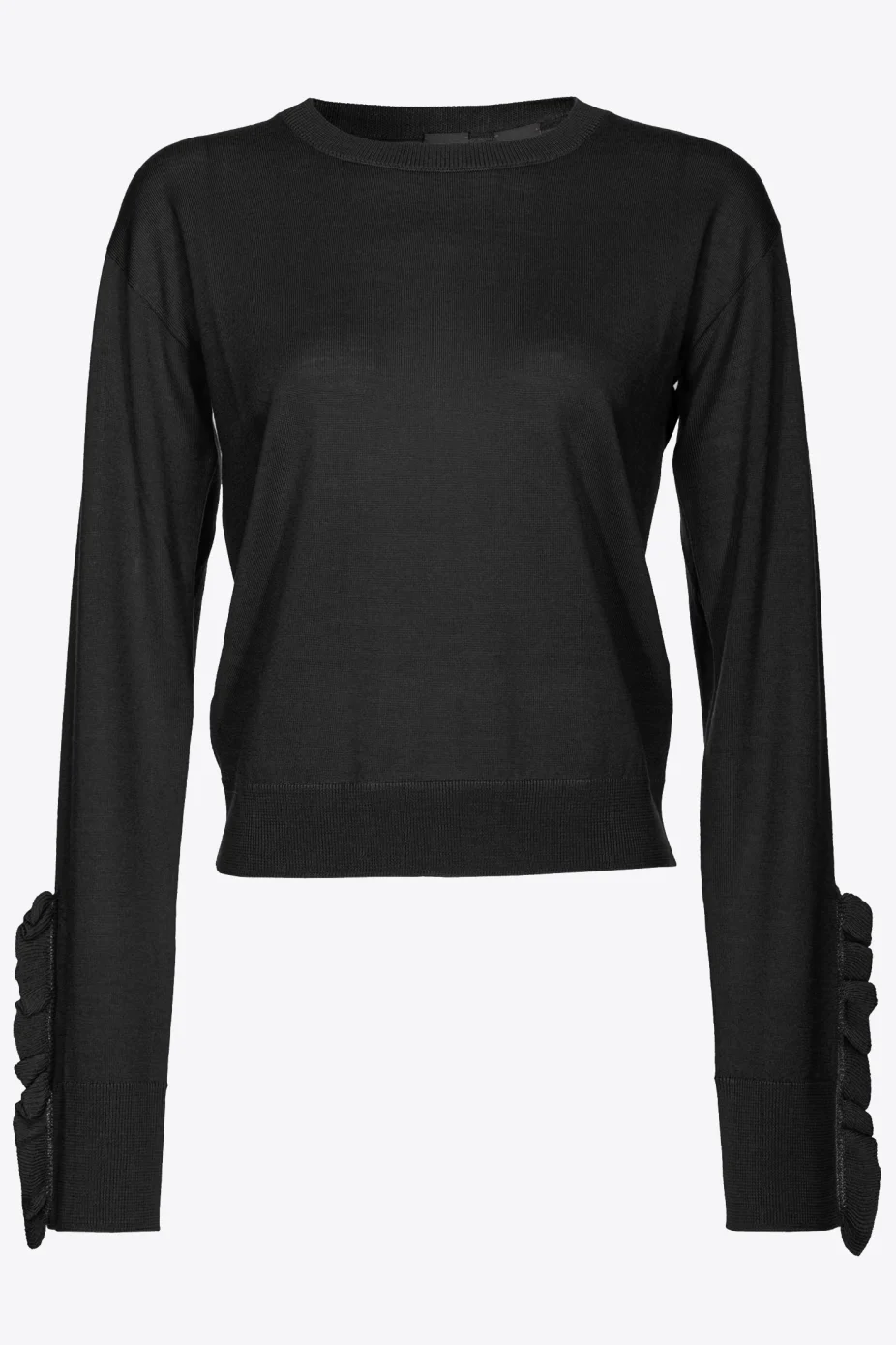 Maglia in Lana con Rouches / Nero - Ideal Moda