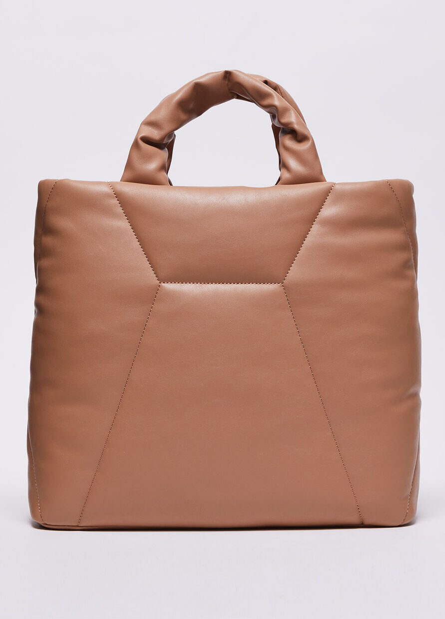 Borsa a Mano con Logo / Beige - Ideal Moda