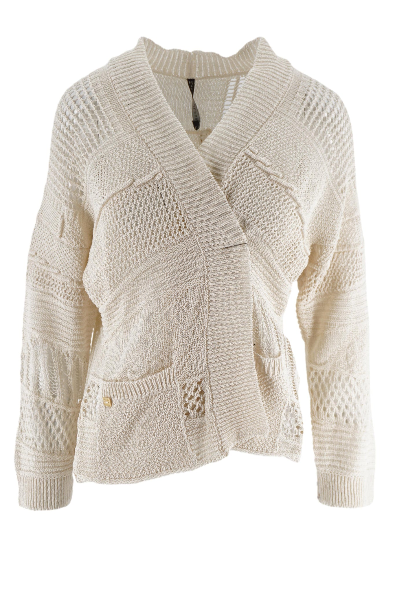 Maglia Cardigan Traforata / Beige - Ideal Moda