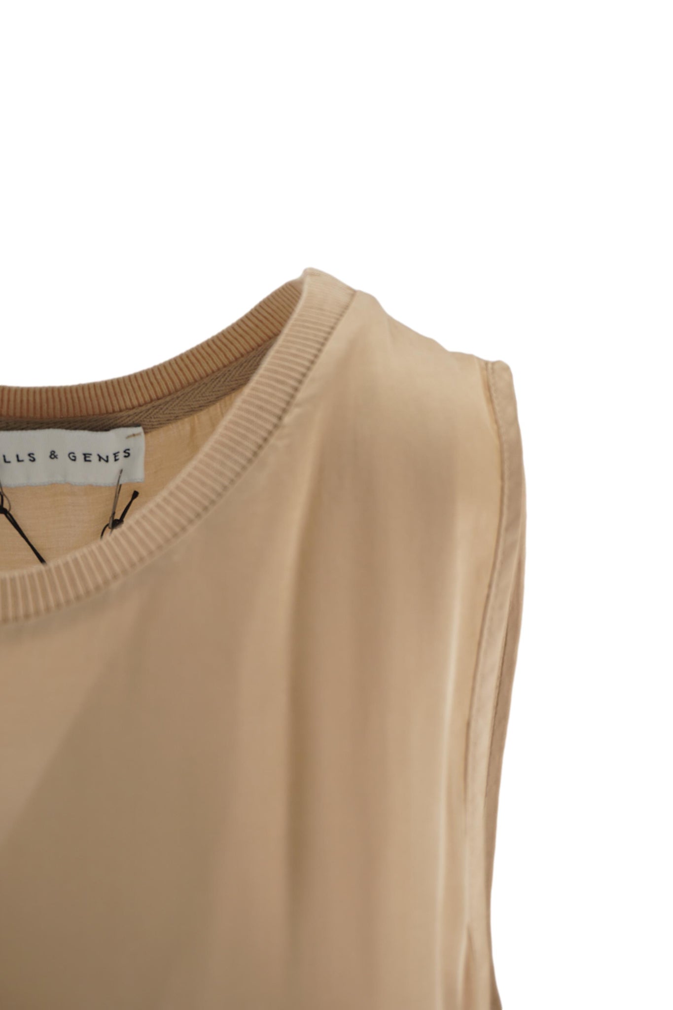 Top Smanicato in Viscosa / Beige - Ideal Moda