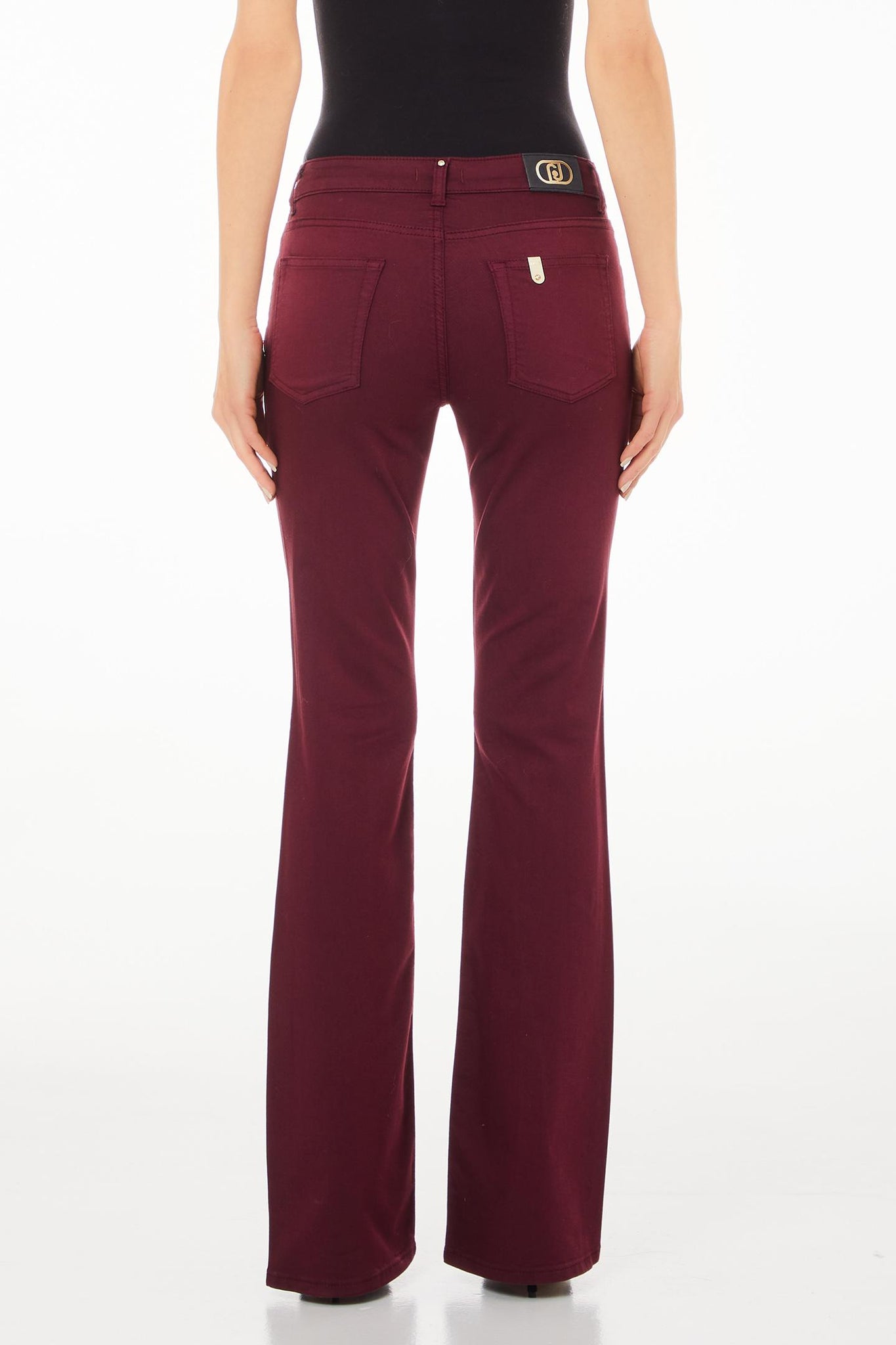 Bull Cut Boot Trousers in Cotton / Bordeaux