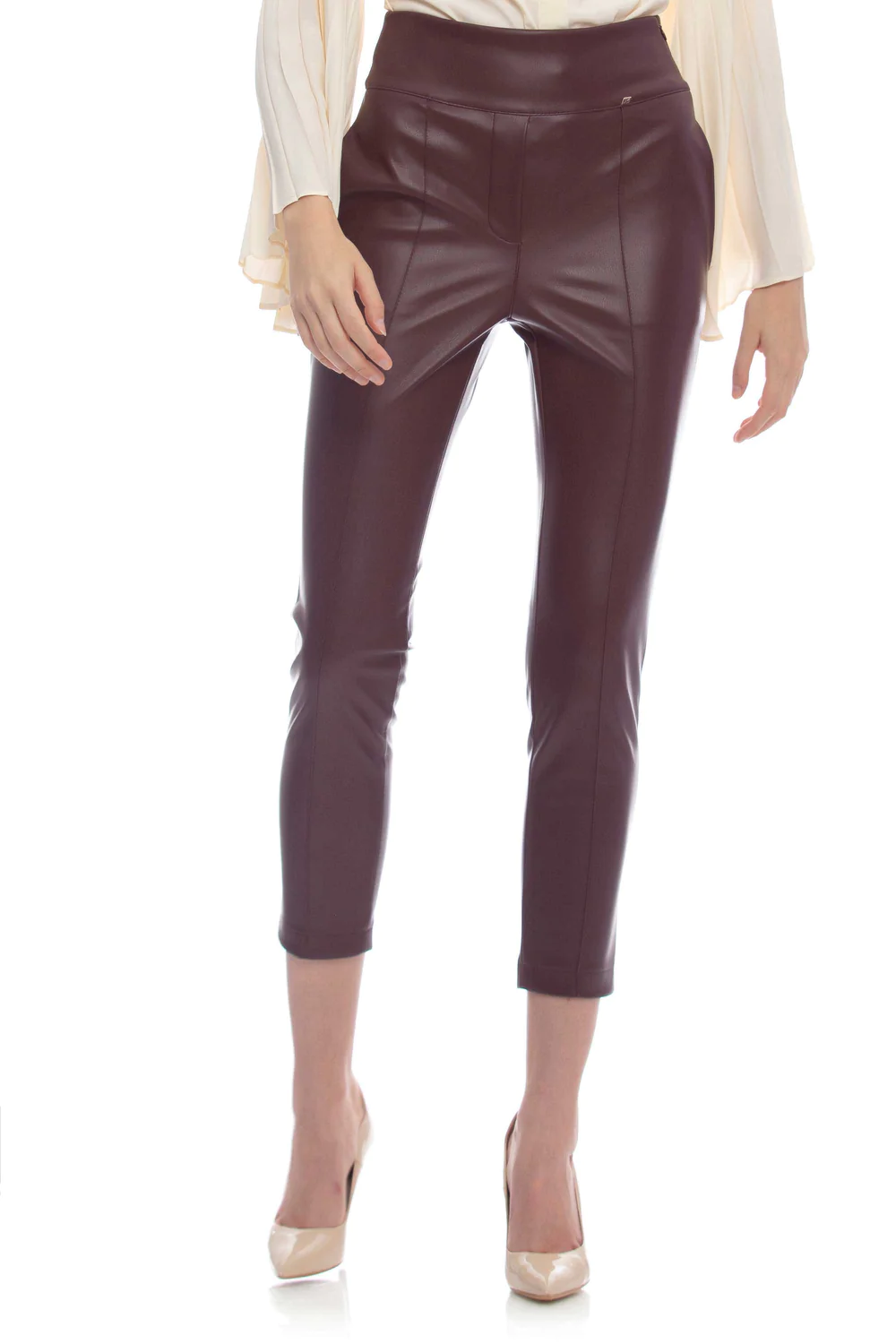 Pantalone in Ecopelle / Bordeaux - Ideal Moda