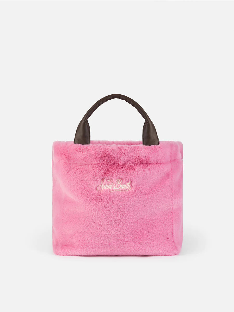 Borsa a Mano in Eco Pelliccia / Rosa - Ideal Moda