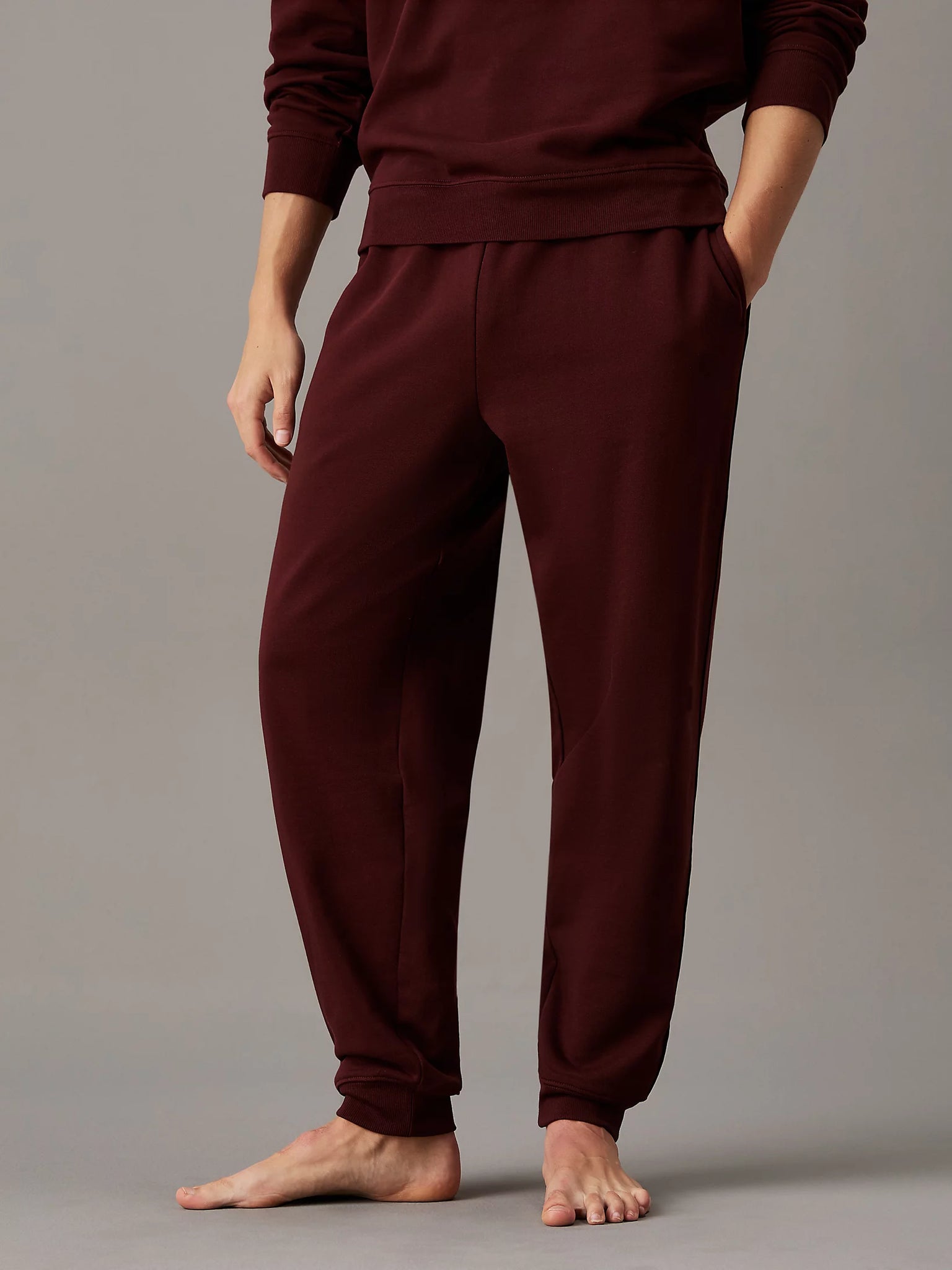 Tracksuit Pants in Cotton Fleece / Bordeaux