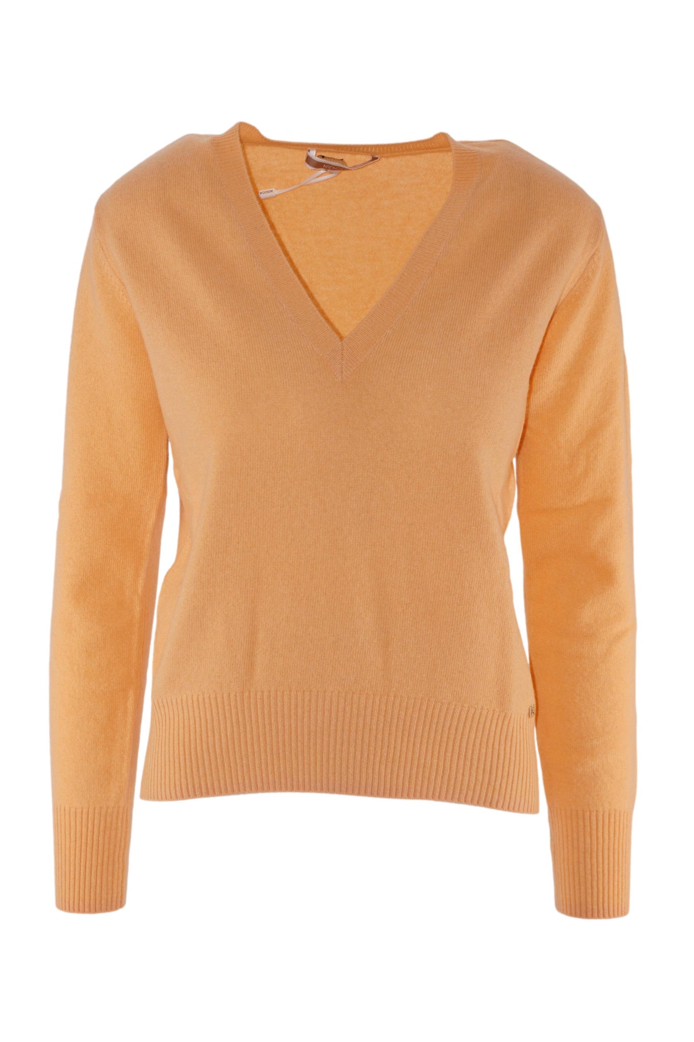 Maglia con Scollo a V in Cashmere / Arancione - Ideal Moda