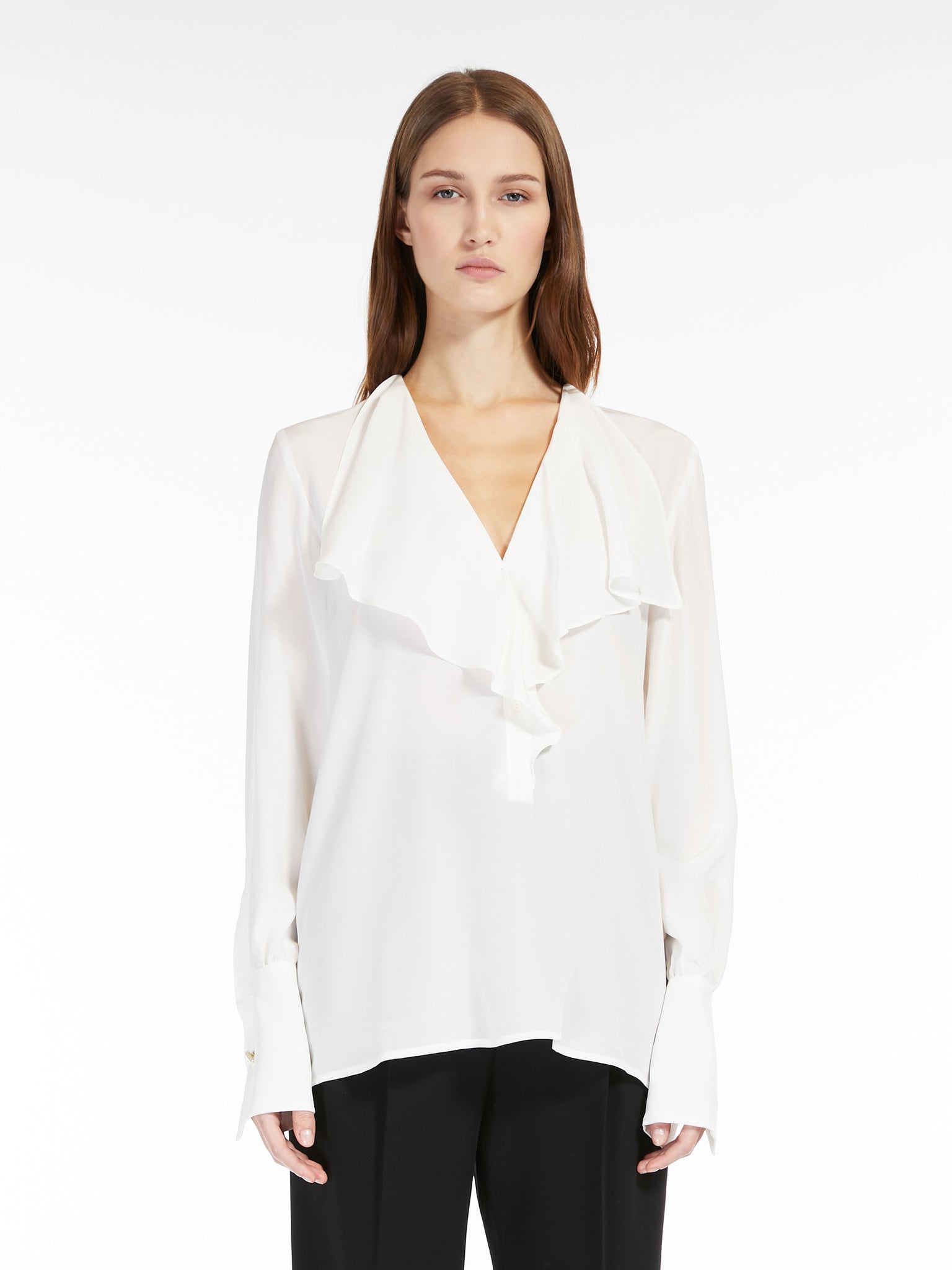 Camicia con Volant / Bianco - Ideal Moda