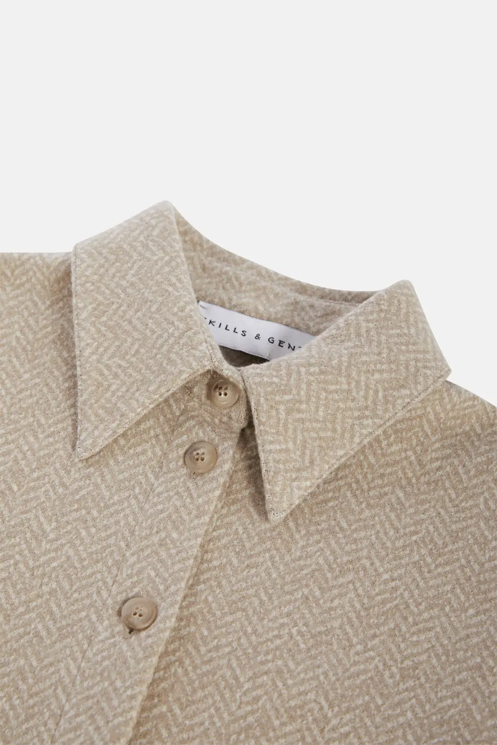 Camicia in Jersey Jacquard / Beige - Ideal Moda