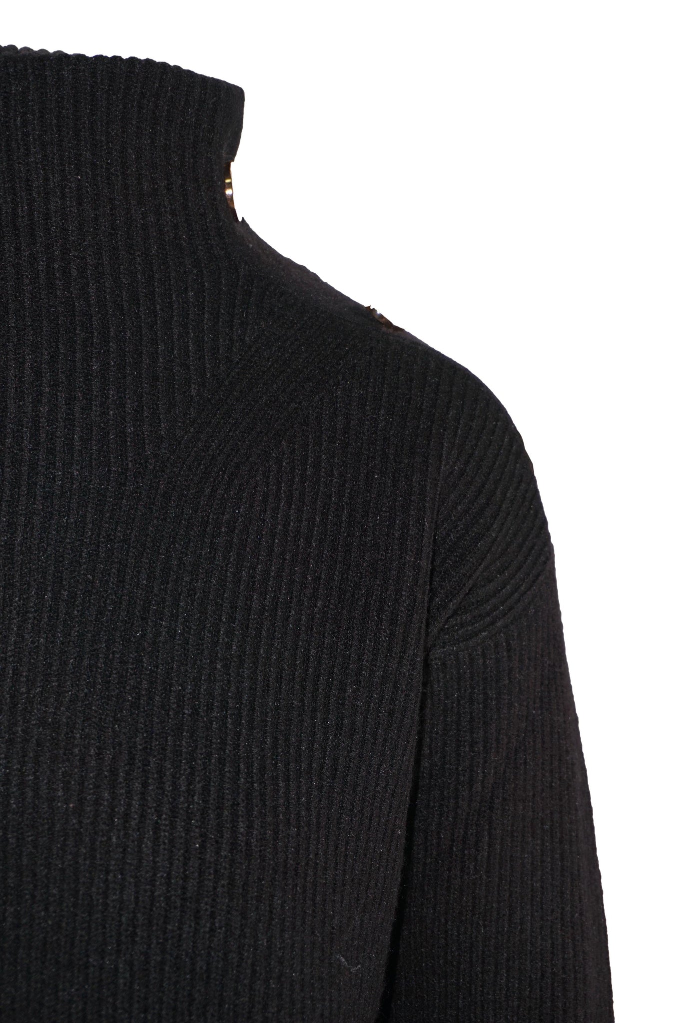 Maglia con Collo a Cratere / Nero - Ideal Moda