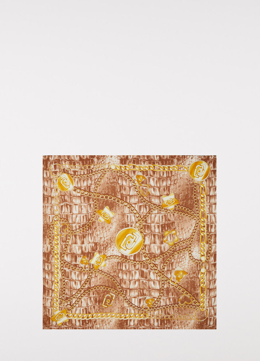 Foulard con Stampa / Beige - Ideal Moda