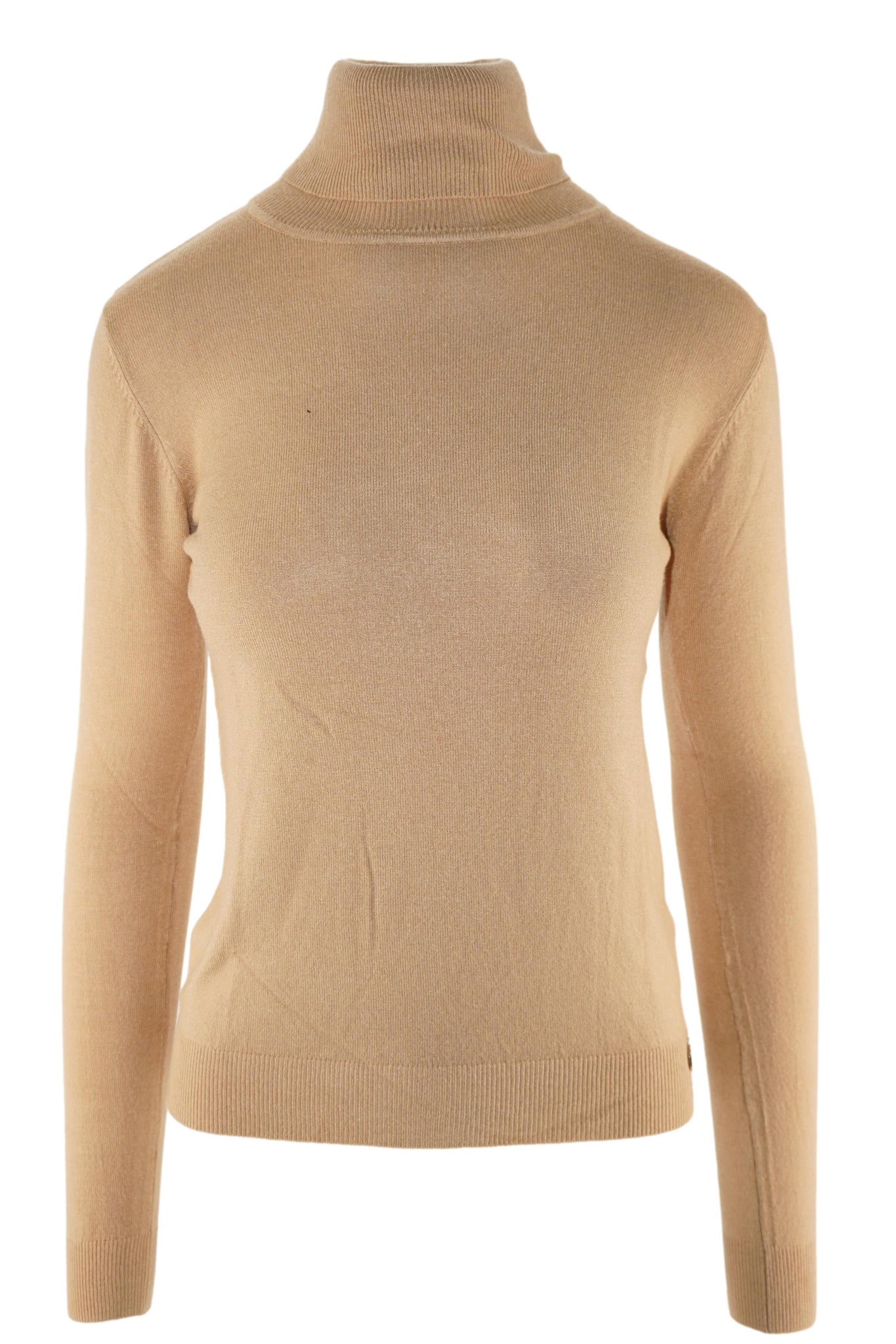 Maglia a Collo Alto in Viscosa / Beige - Ideal Moda