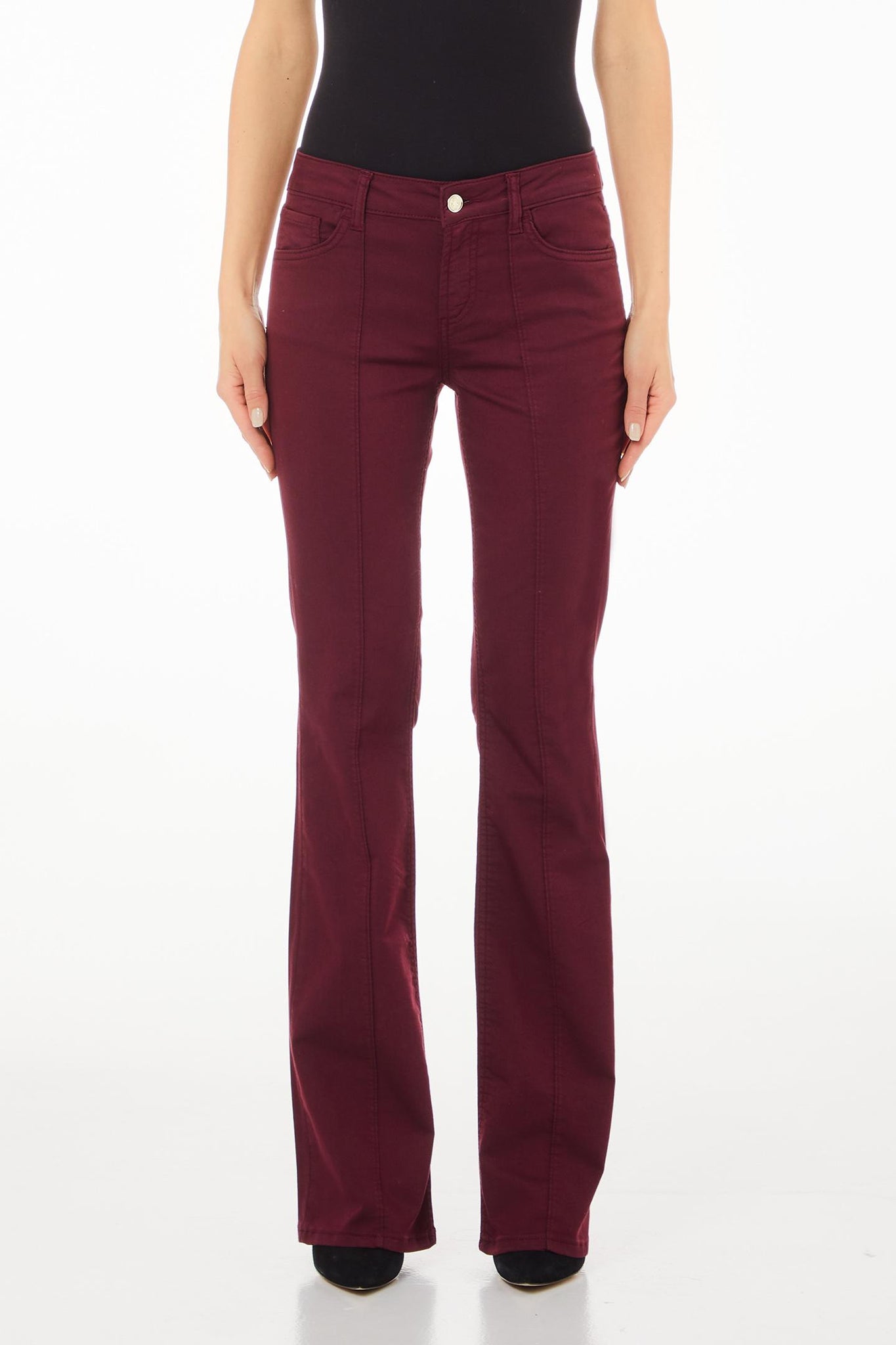 Bull Cut Boot Trousers in Cotton / Bordeaux