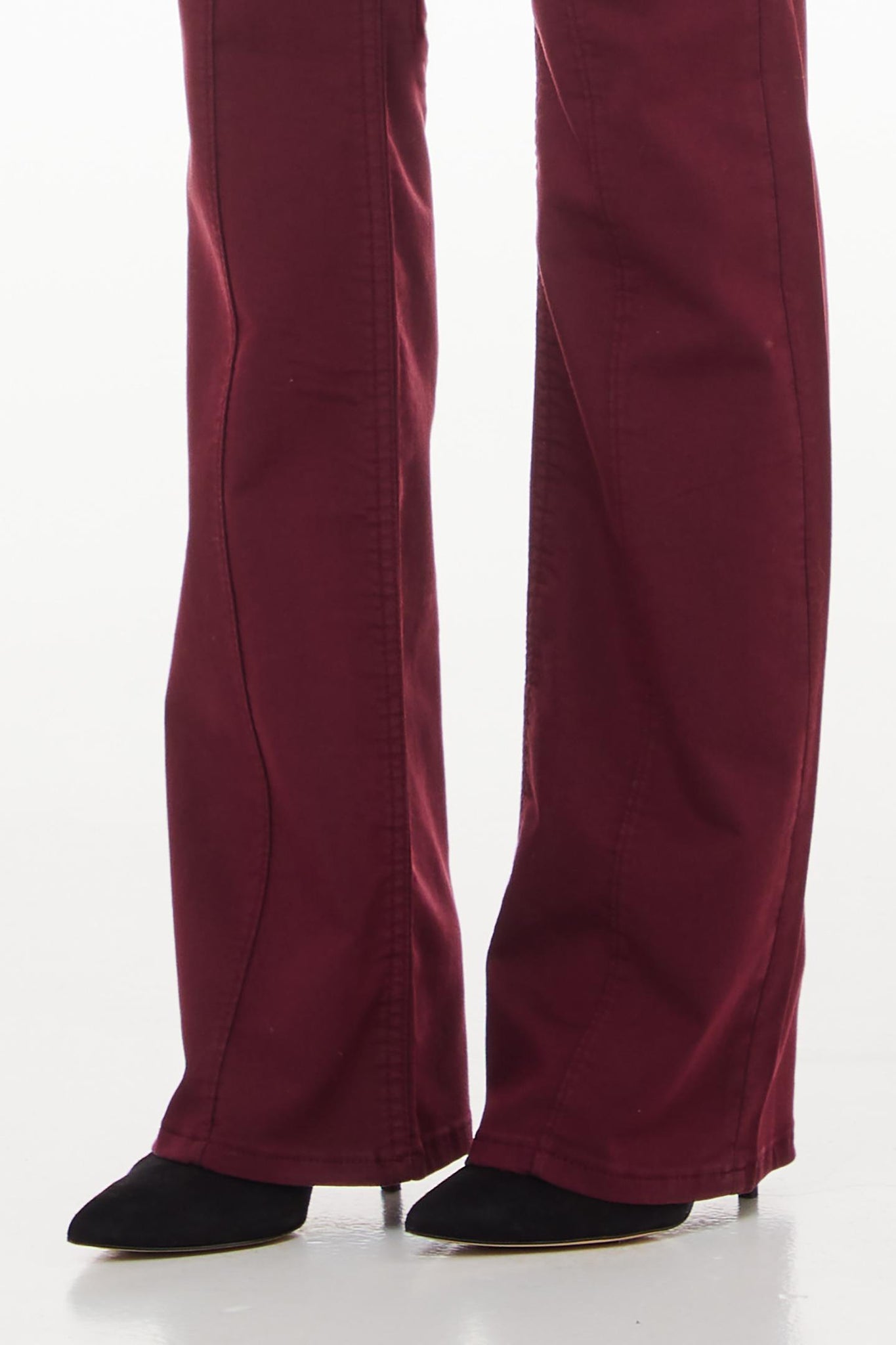 Bull Cut Boot Trousers in Cotton / Bordeaux