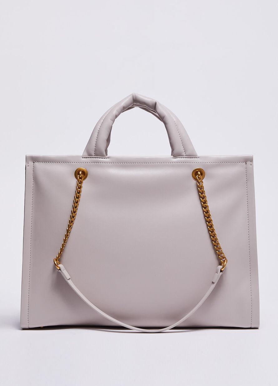 Shopping Bag con Loghi / Grigio - Ideal Moda