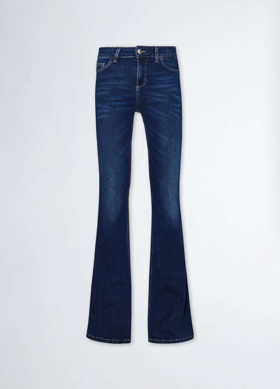 Jeans Flare in Denim di Cotone / Jeans - Ideal Moda