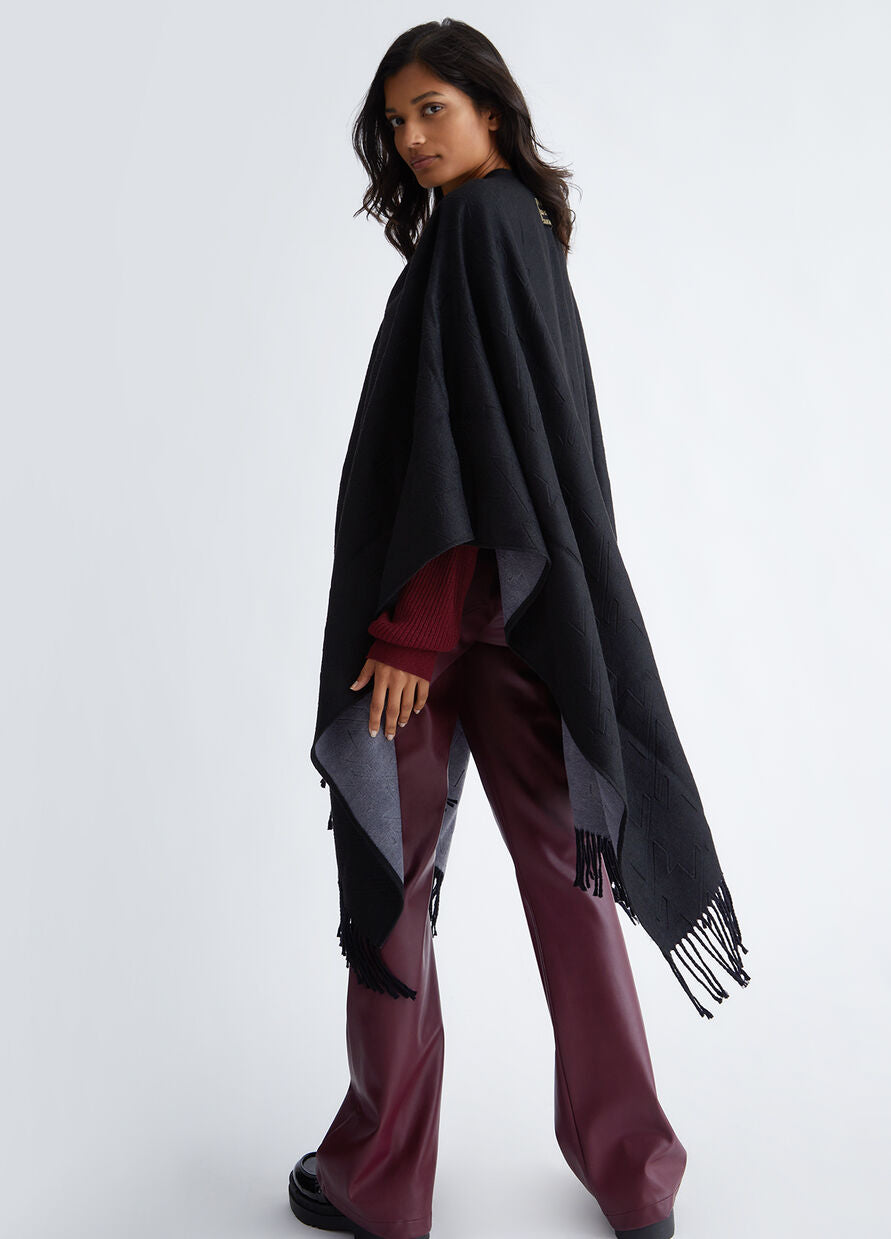 Poncho In Panno Nero GBADP5018-V1