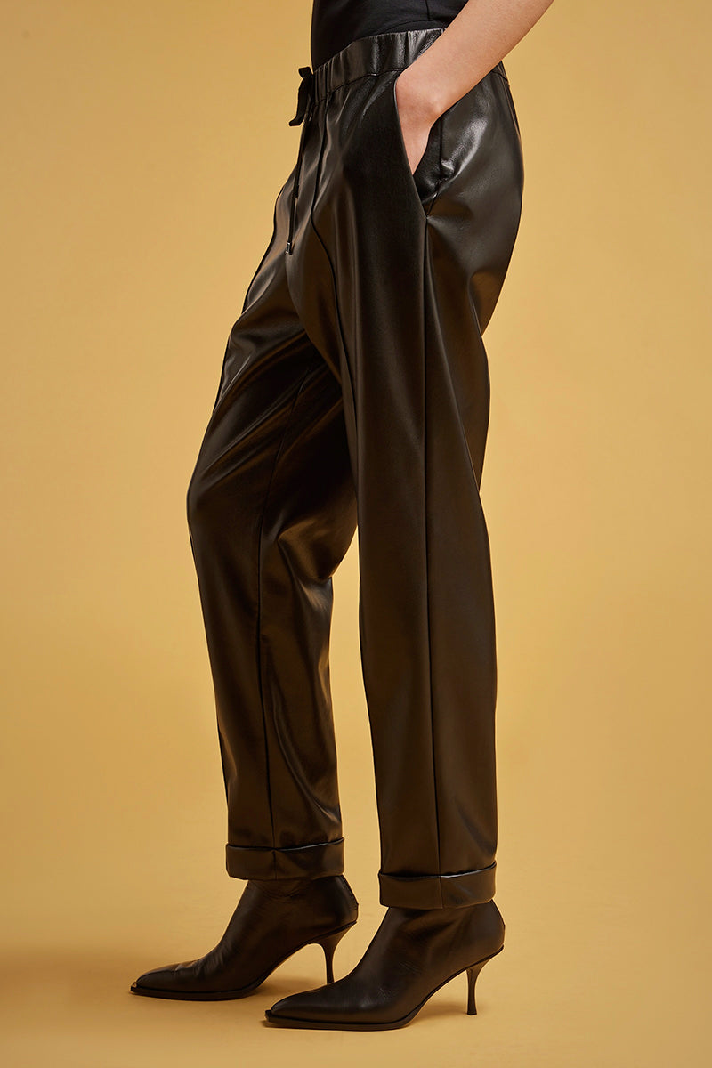 Pantalone in Eco Pelle / Nero - Ideal Moda