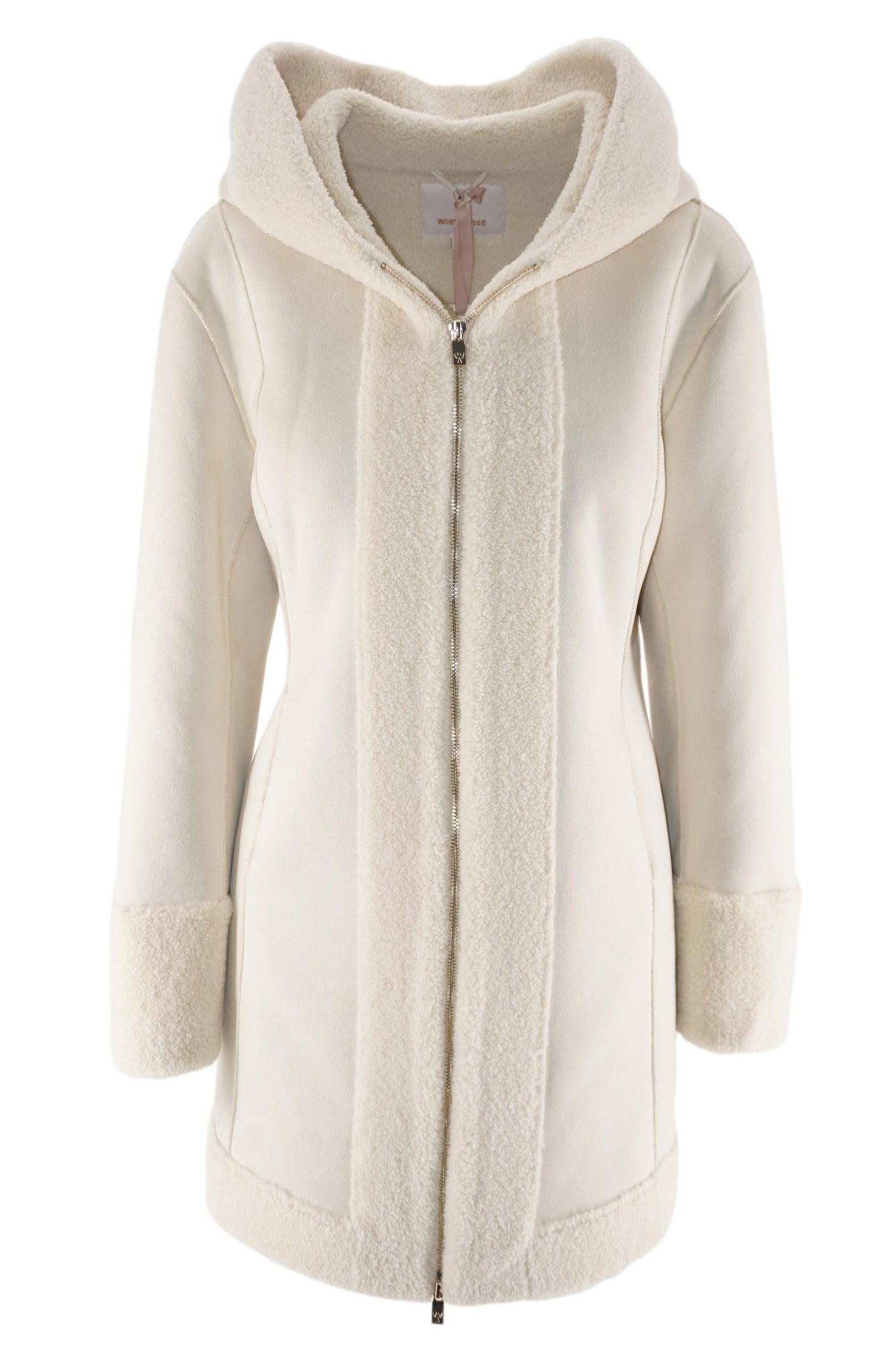 Cappotto Lungo in Eco Montone / Bianco - Ideal Moda