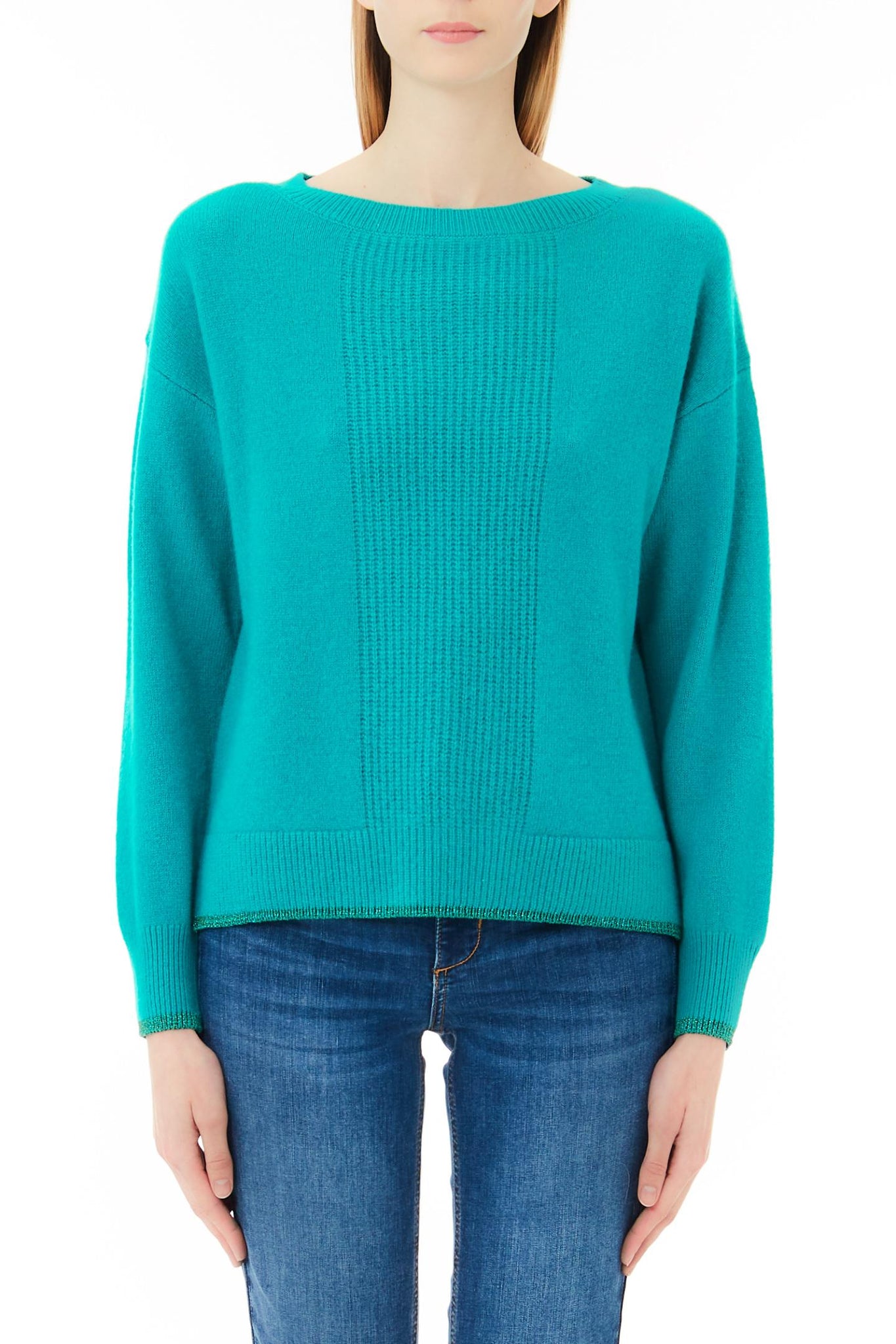 Maglia Girocollo in Lana / Verde - Ideal Moda