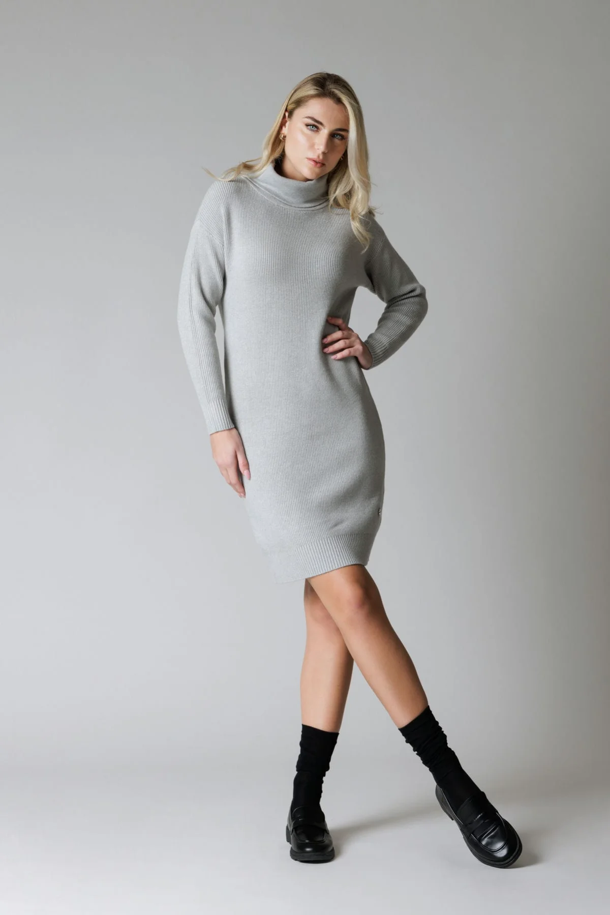 Maxipull con Collo Alto / Grigio - Ideal Moda