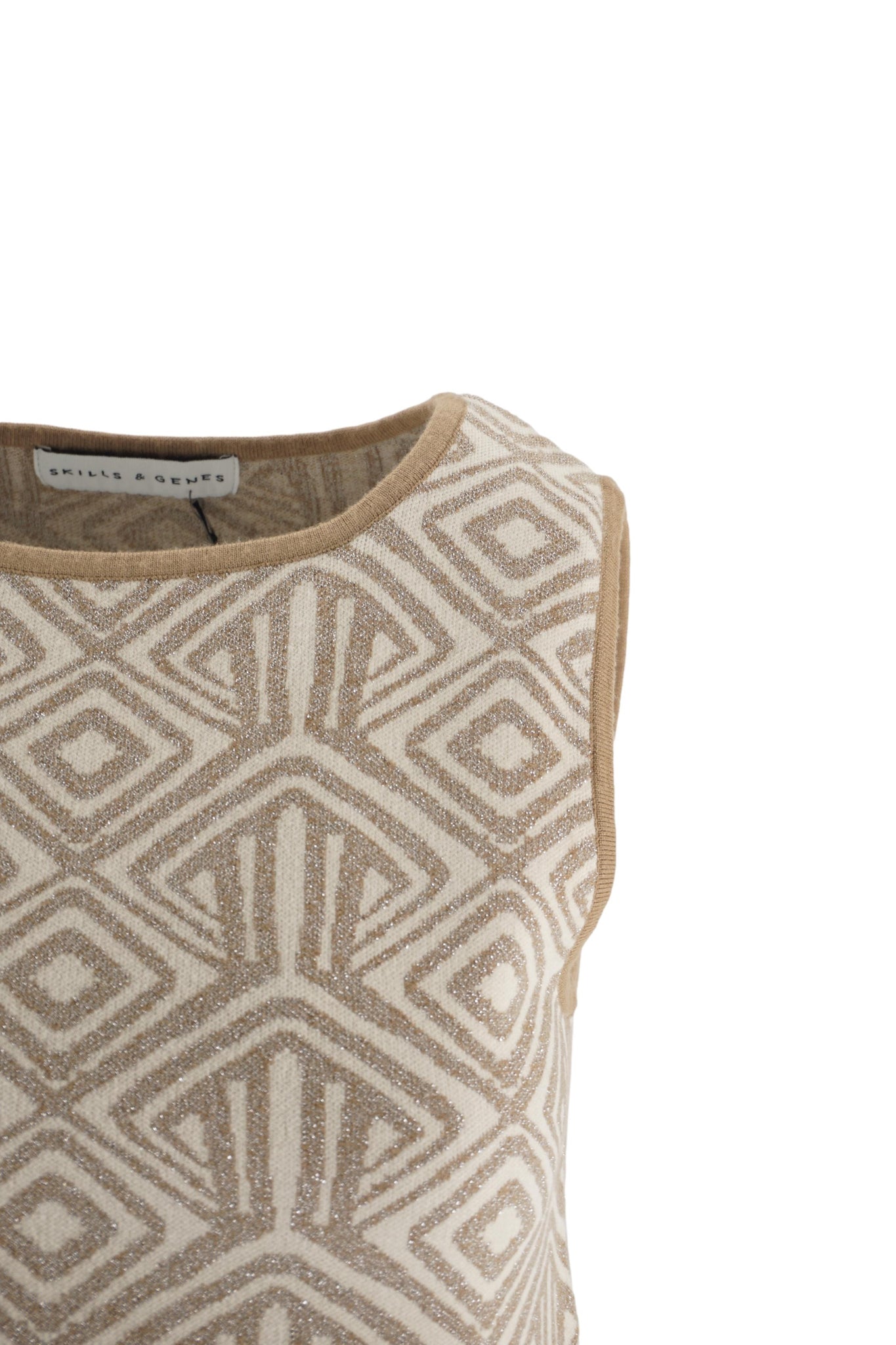 Top in Maglia con Fantasia / Beige - Ideal Moda