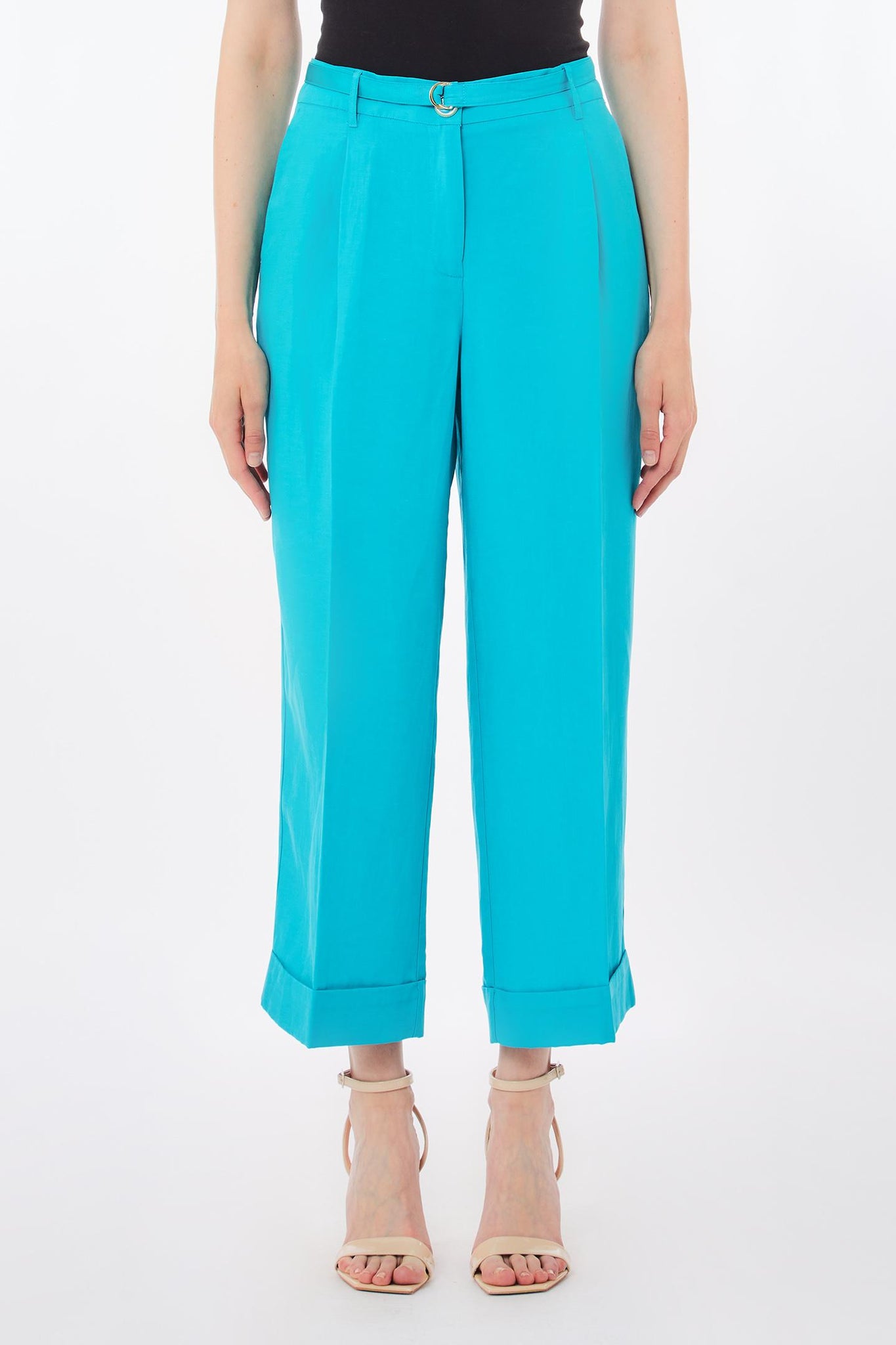 Pantalone in Misto Lino / Azzurro