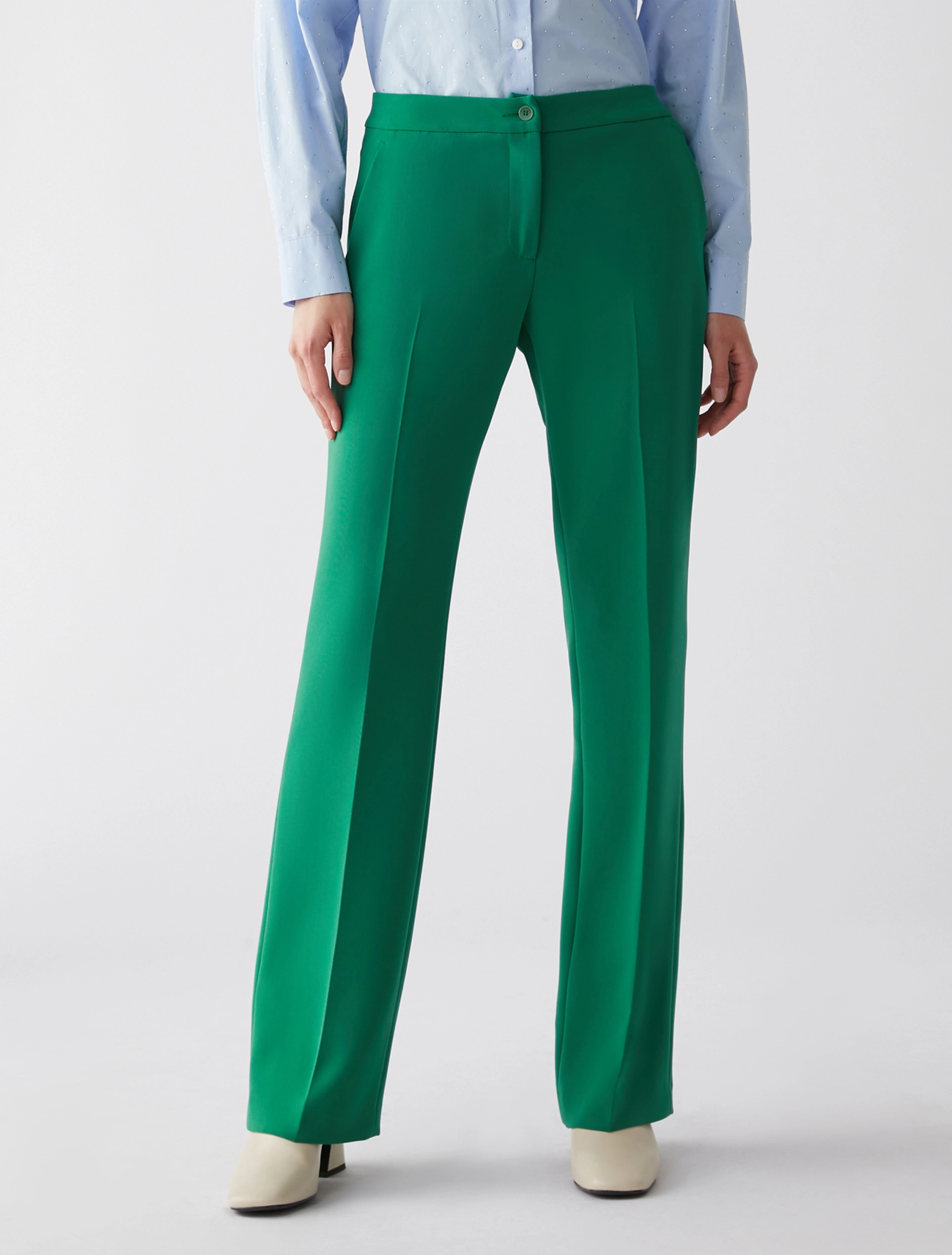 Pantalone Flare Fit / Verde - Ideal Moda