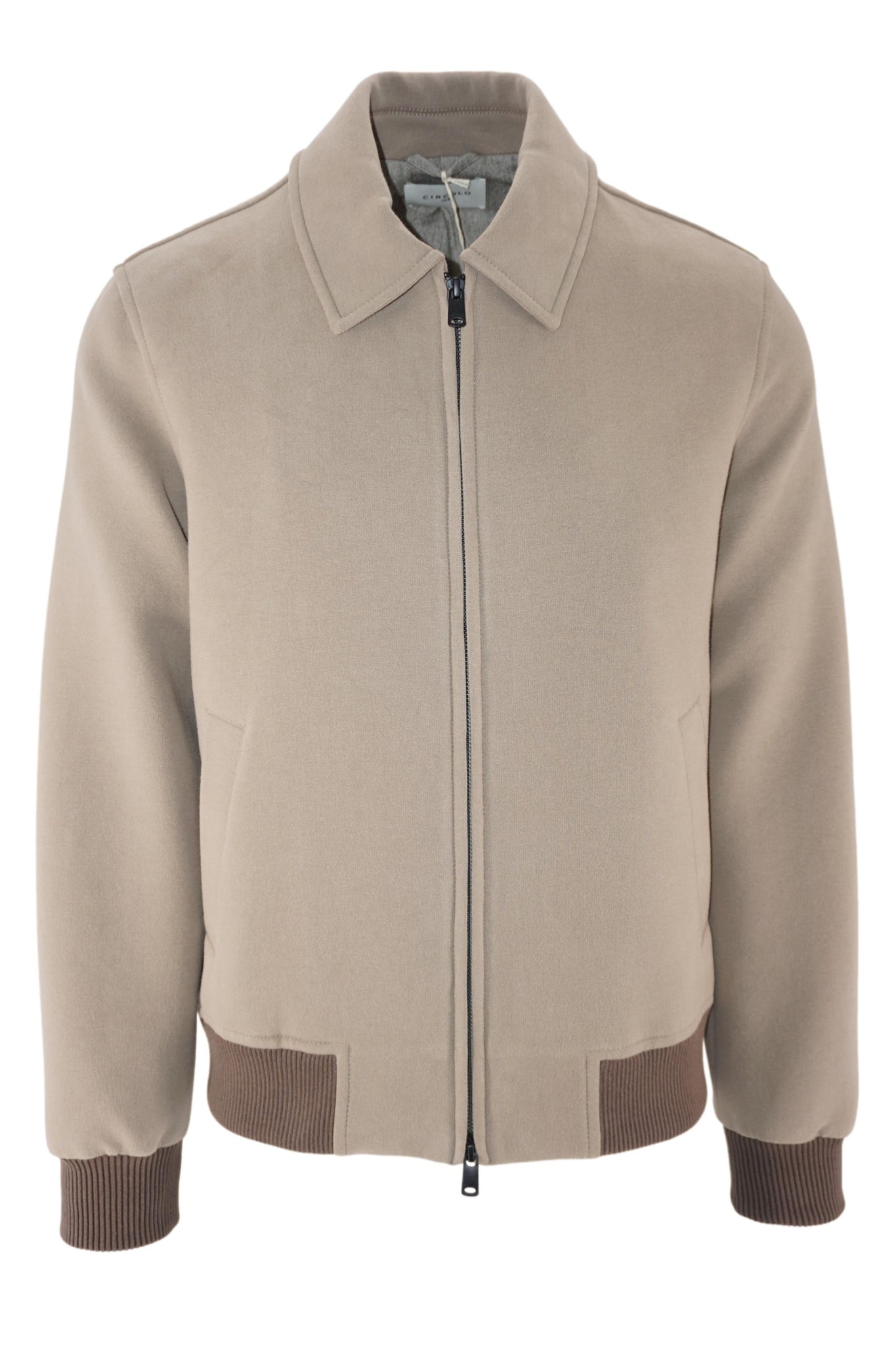 Bomber in Jersey Elasticizzato / Beige - Ideal Moda