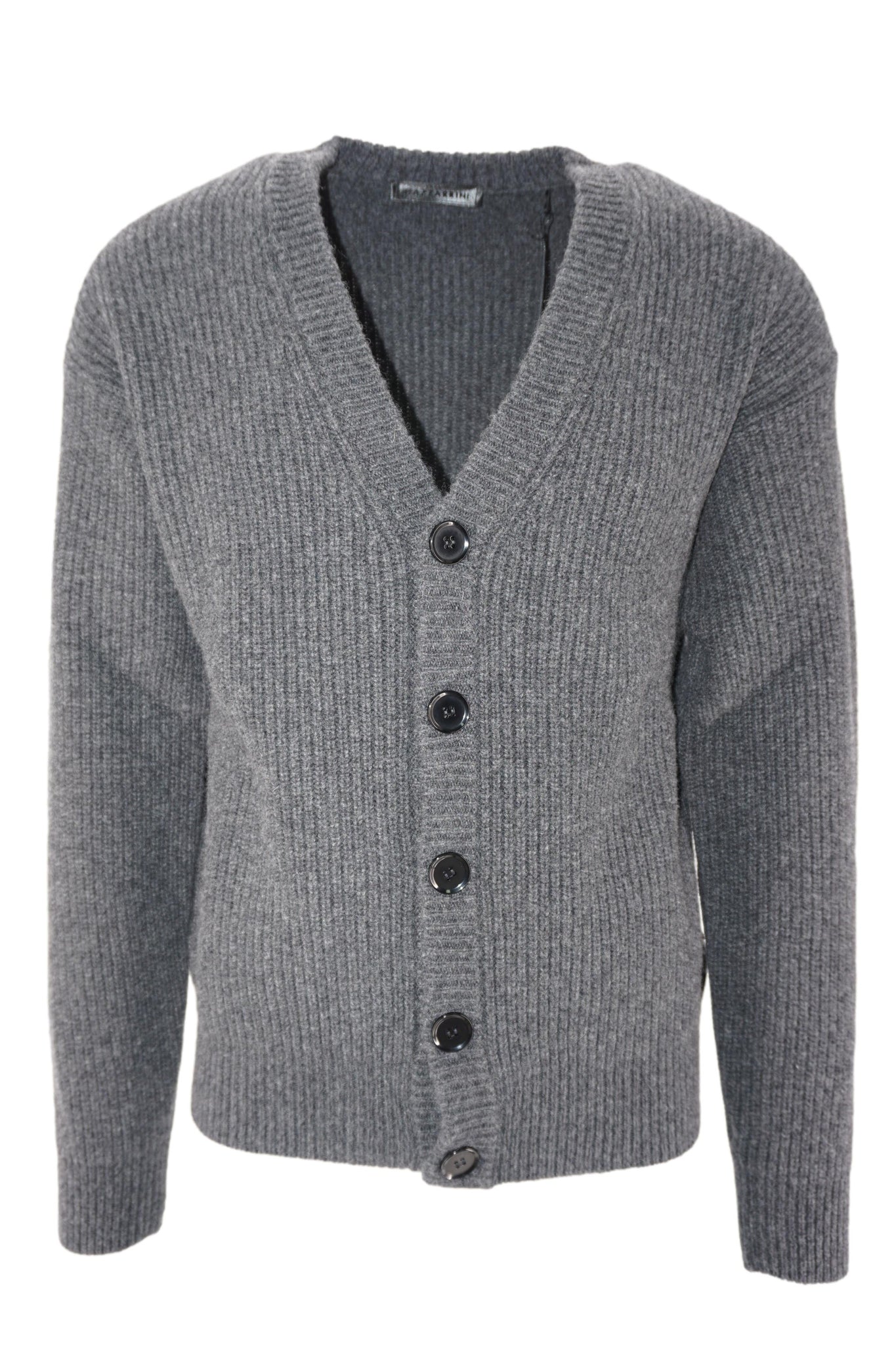 Maglia Cardigan a Costine / Grigio - Ideal Moda