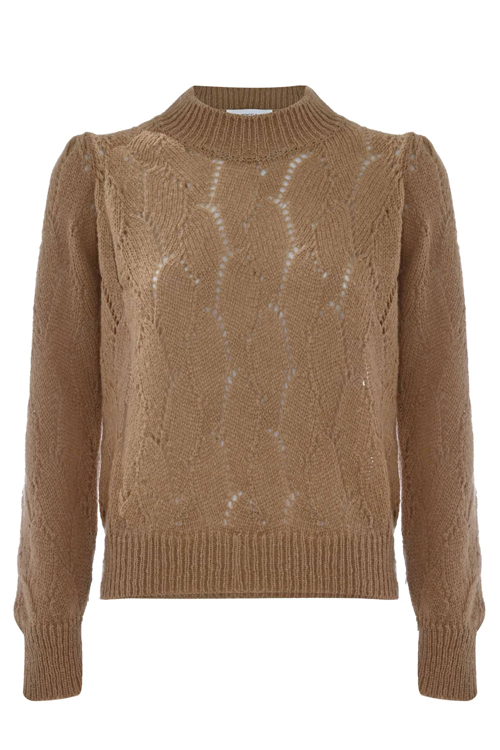 Maglia con Motivo Traforato / Beige - Ideal Moda