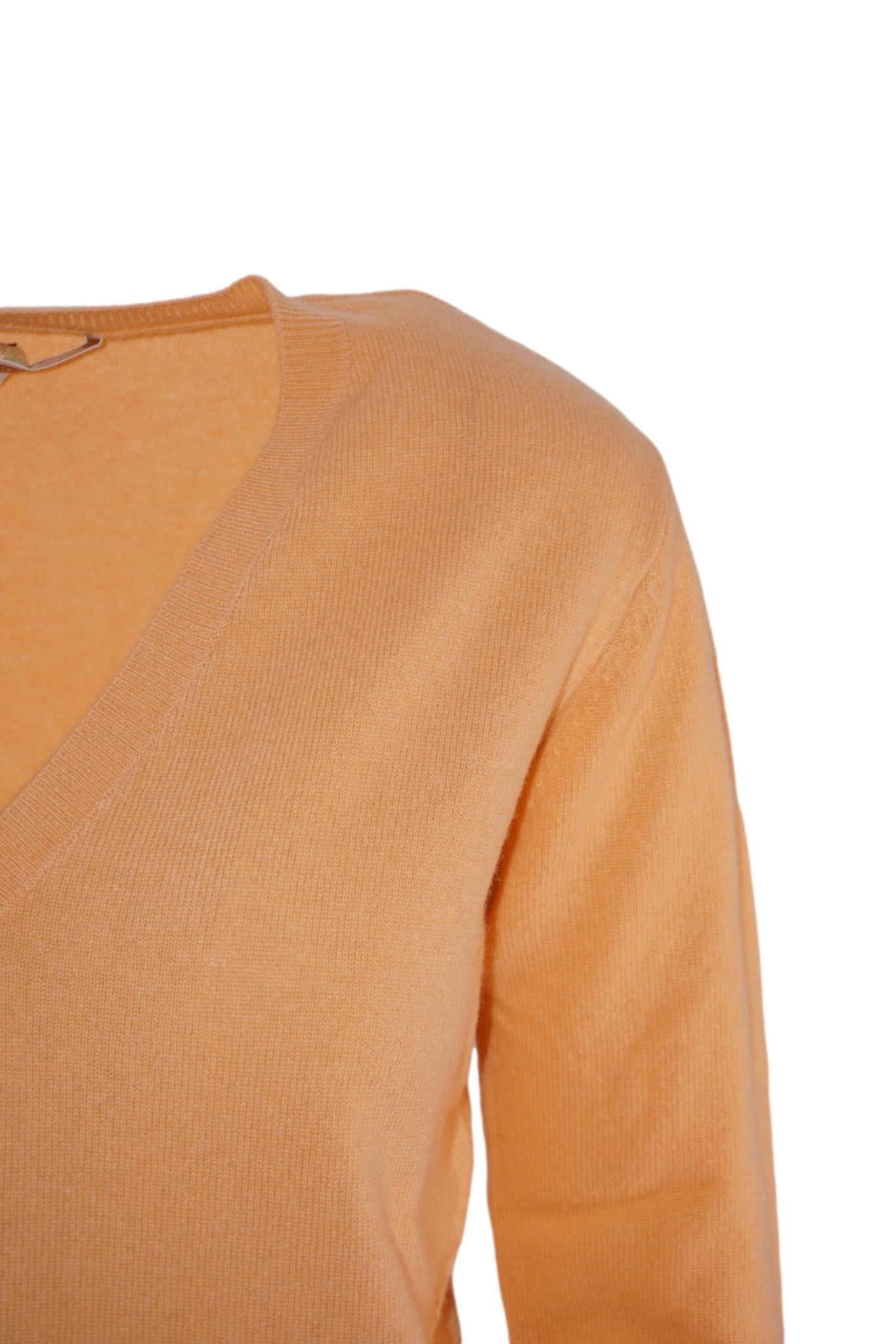 Maglia con Scollo a V in Cashmere / Arancione - Ideal Moda