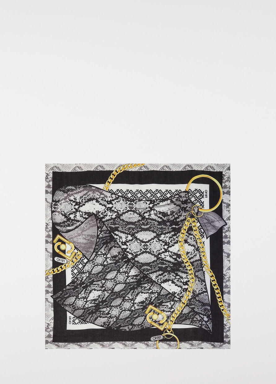 Foulard con Stampa / Nero - Ideal Moda