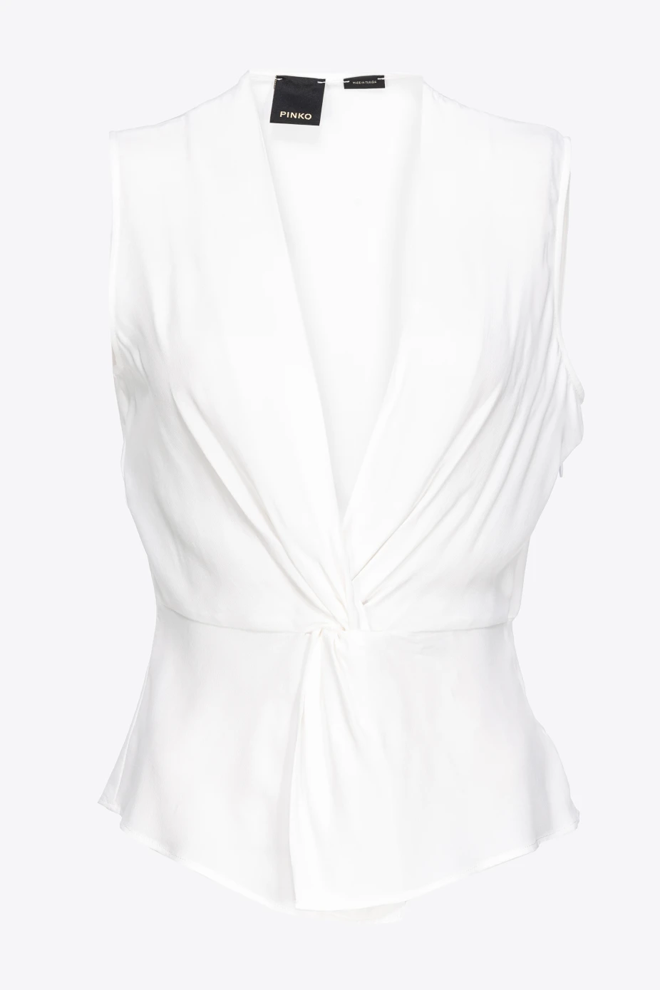 Top con Scollo a V in Crepe / Bianco - Ideal Moda