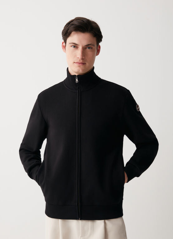 Felpa Full Zip con Logo / Nero - Ideal Moda