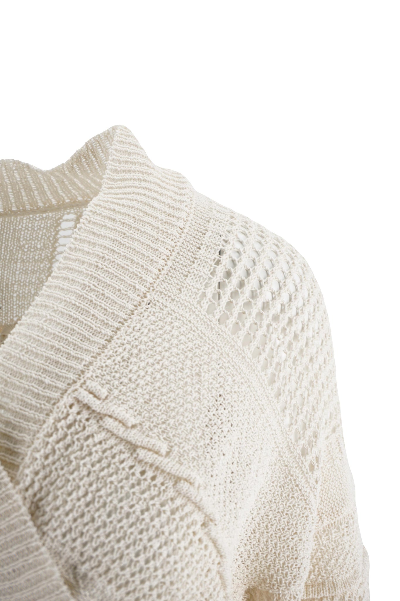 Maglia Cardigan Traforata / Beige - Ideal Moda