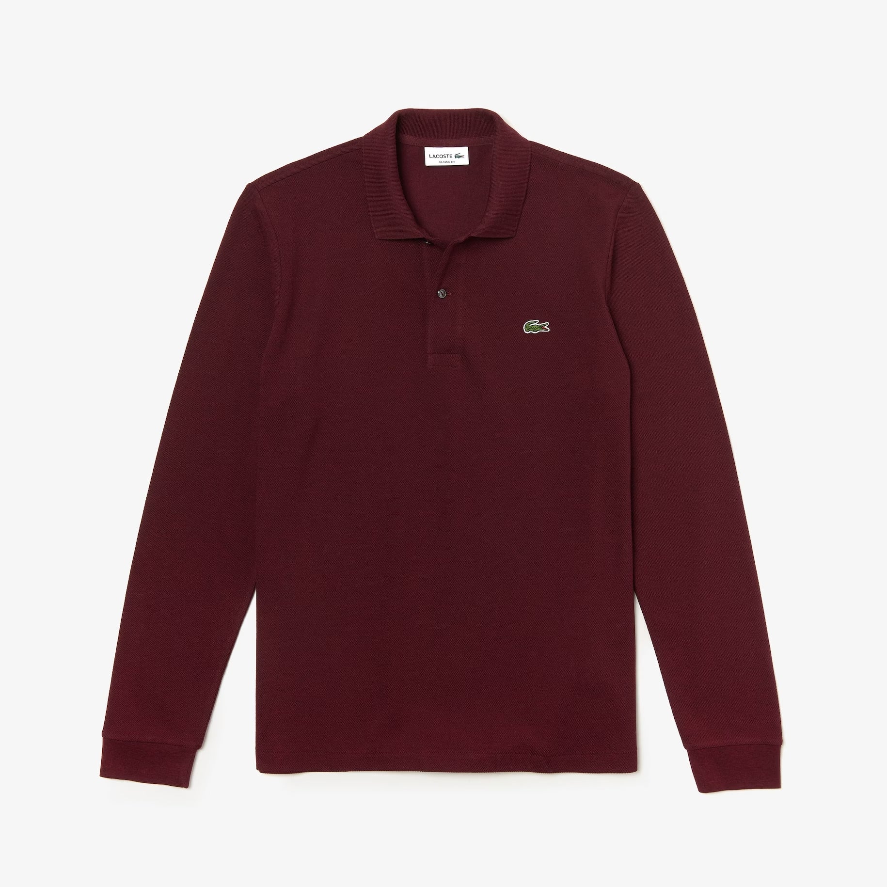 Polo L1212 a Maniche Lunghe con Logo / Bordeaux - Ideal Moda