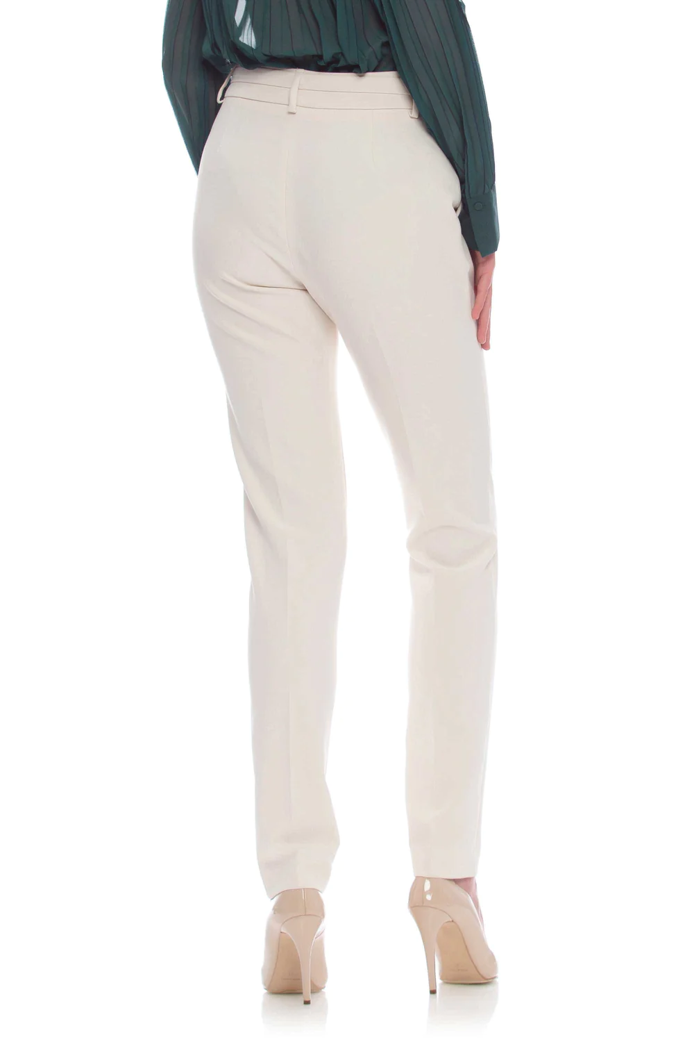 Pantalone Elegante con Cintura e Fibbia / Beige - Ideal Moda