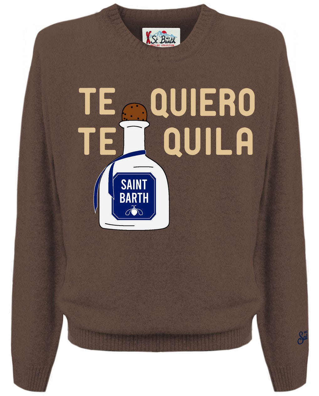 Maglia Girocollo con Logo / Marrone - Ideal Moda