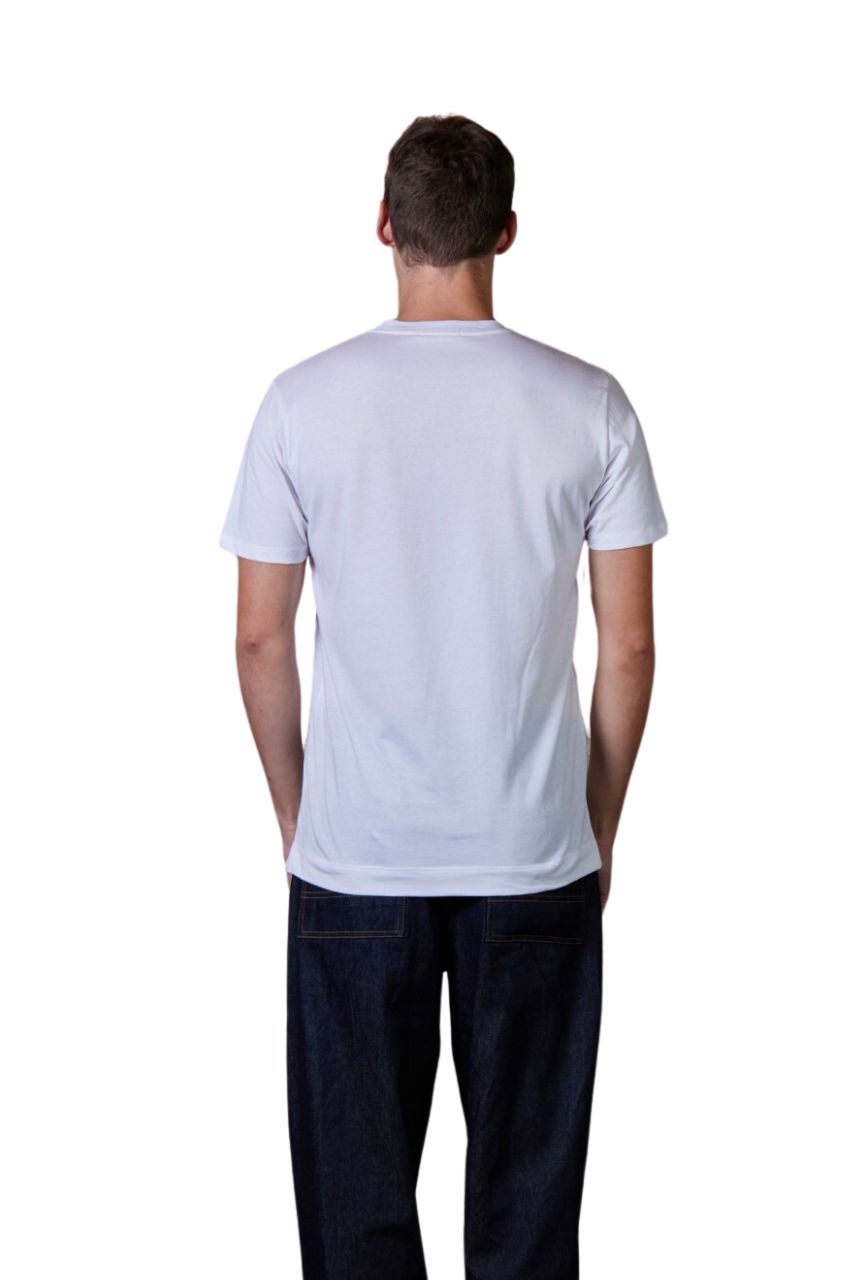 T-Shirt Girocollo in Cotone / Bianco - Ideal Moda