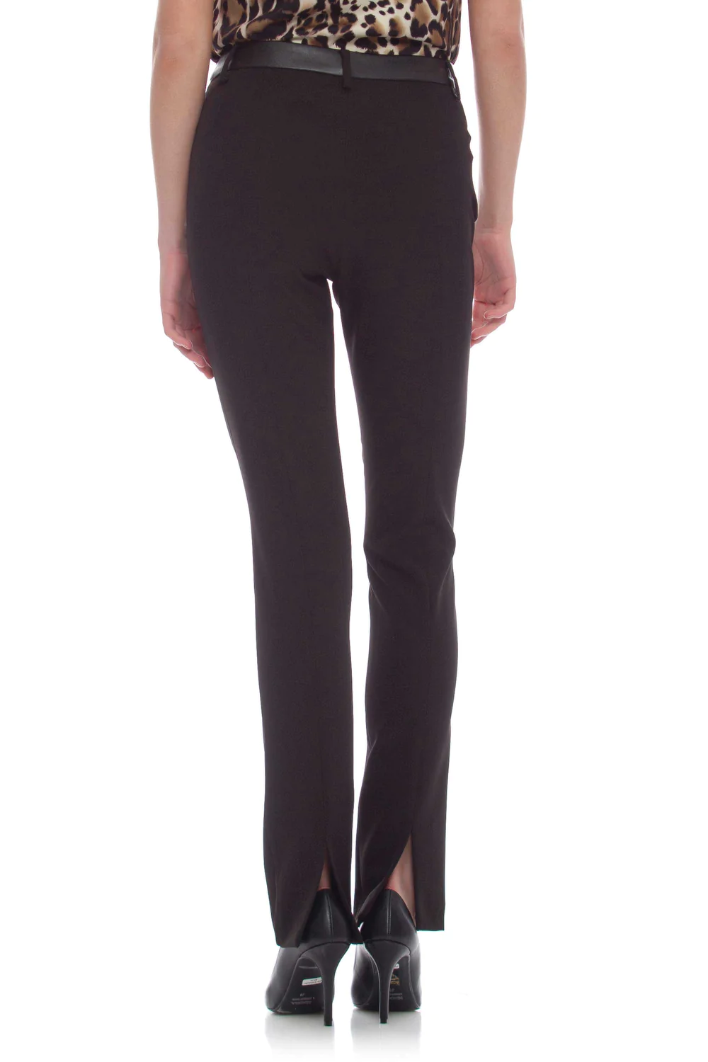 Pantalone in Tessuto Elasticizzato / Nero - Ideal Moda