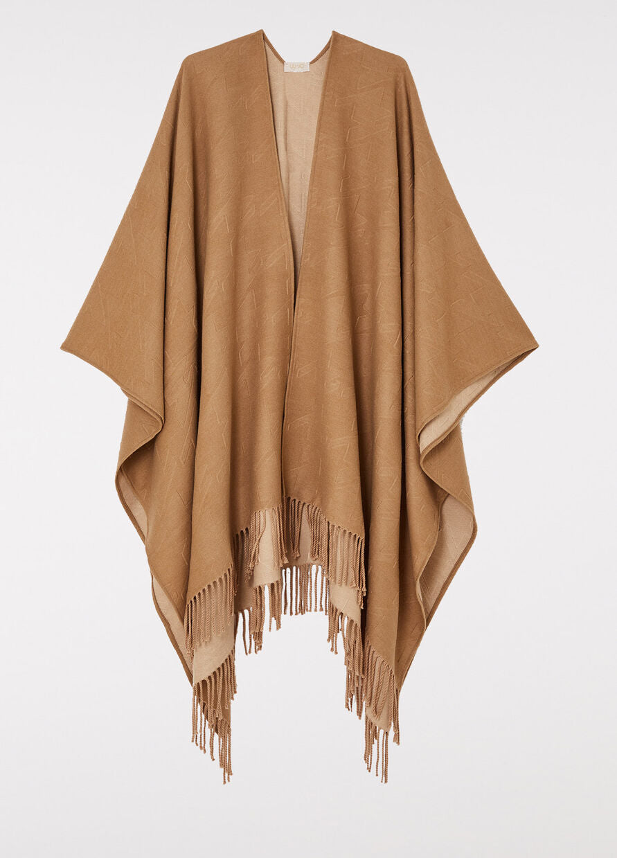 Poncho con Logo / Beige - Ideal Moda