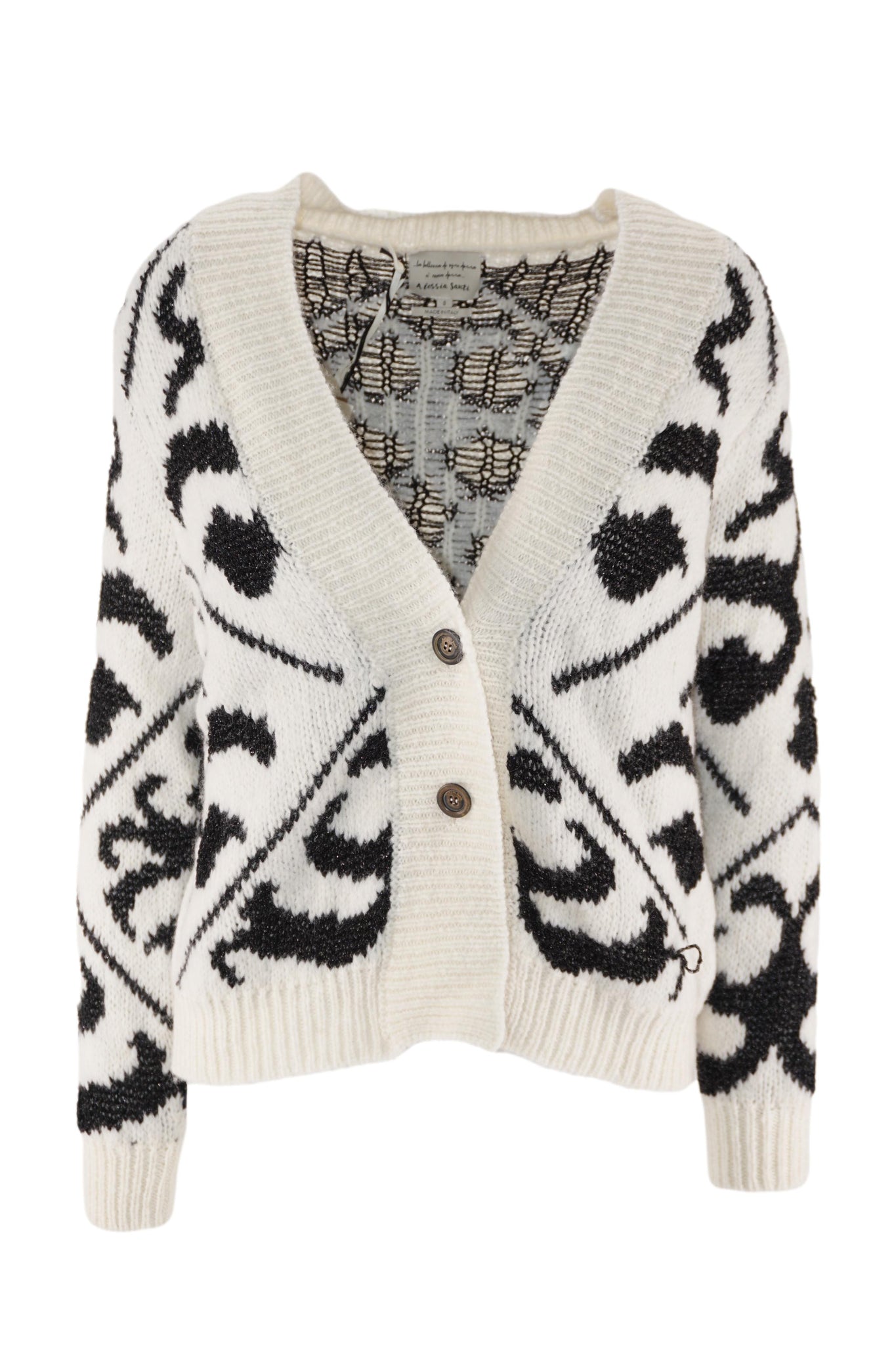 Cardigan con Fantasia / Bianco - Ideal Moda