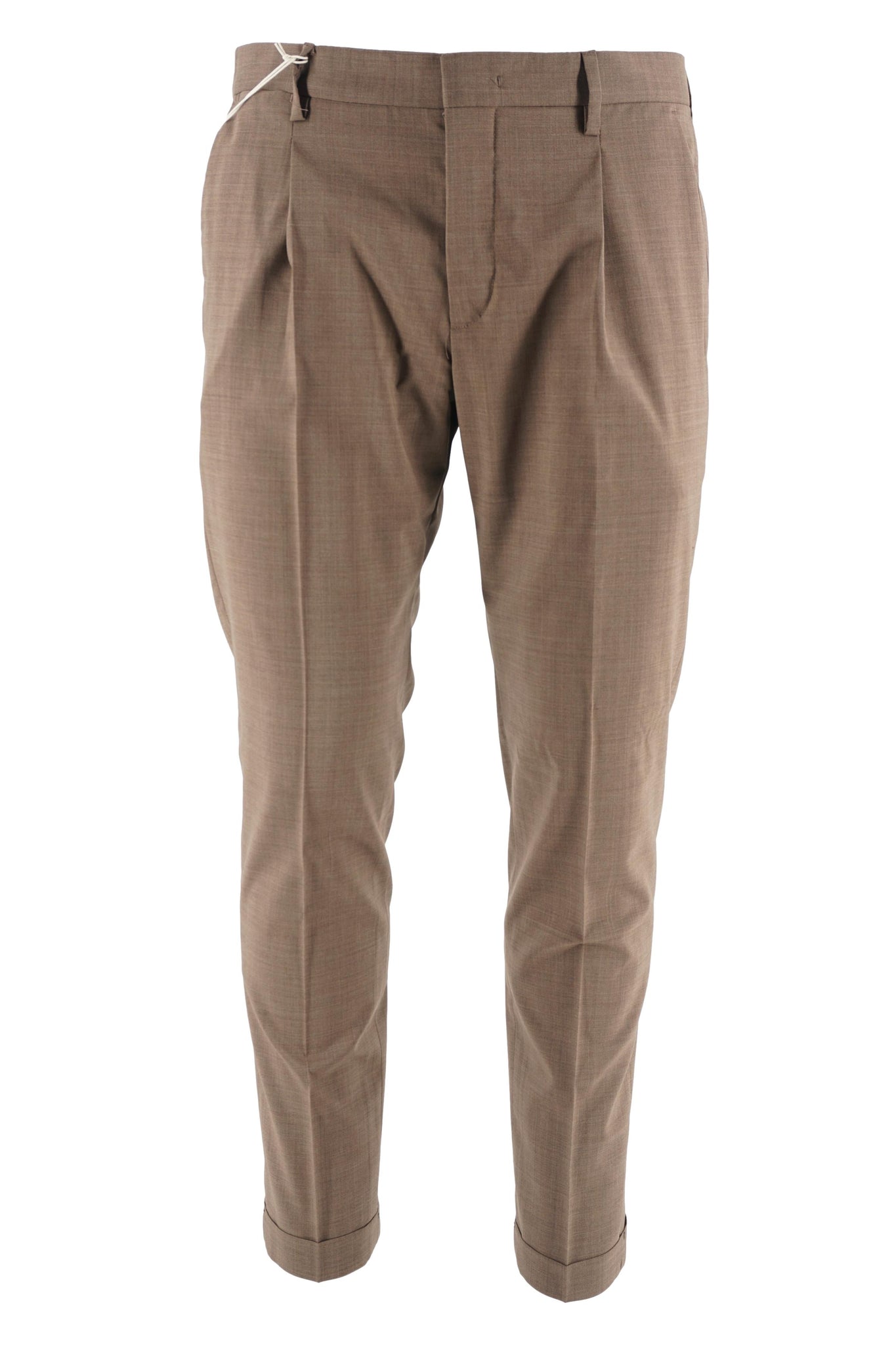 Pantalone in Misto Lana Stretch Briglia / Tortora - Ideal Moda